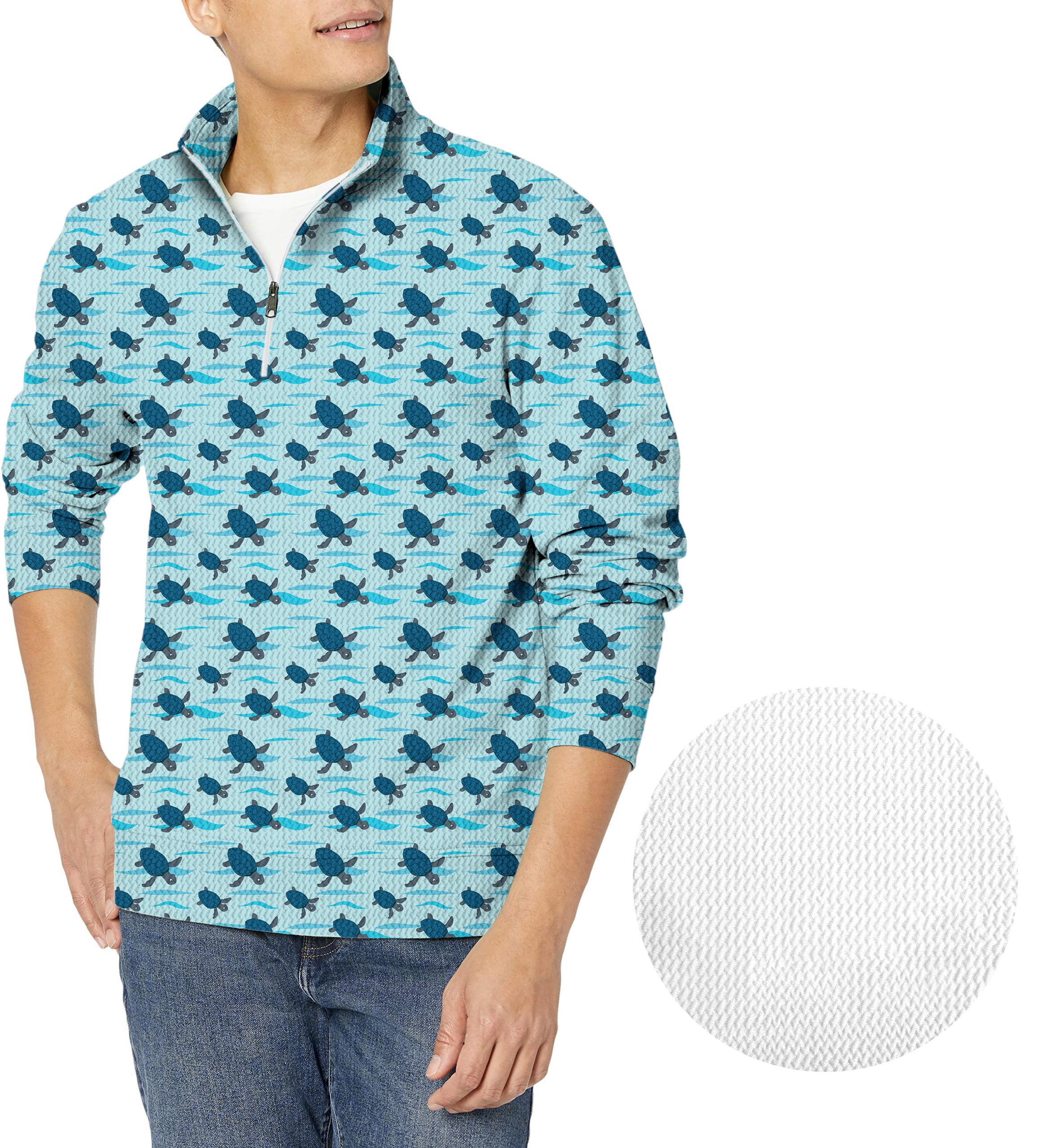 Turtle Time-Men's Golf Waffle Zipper Pullover