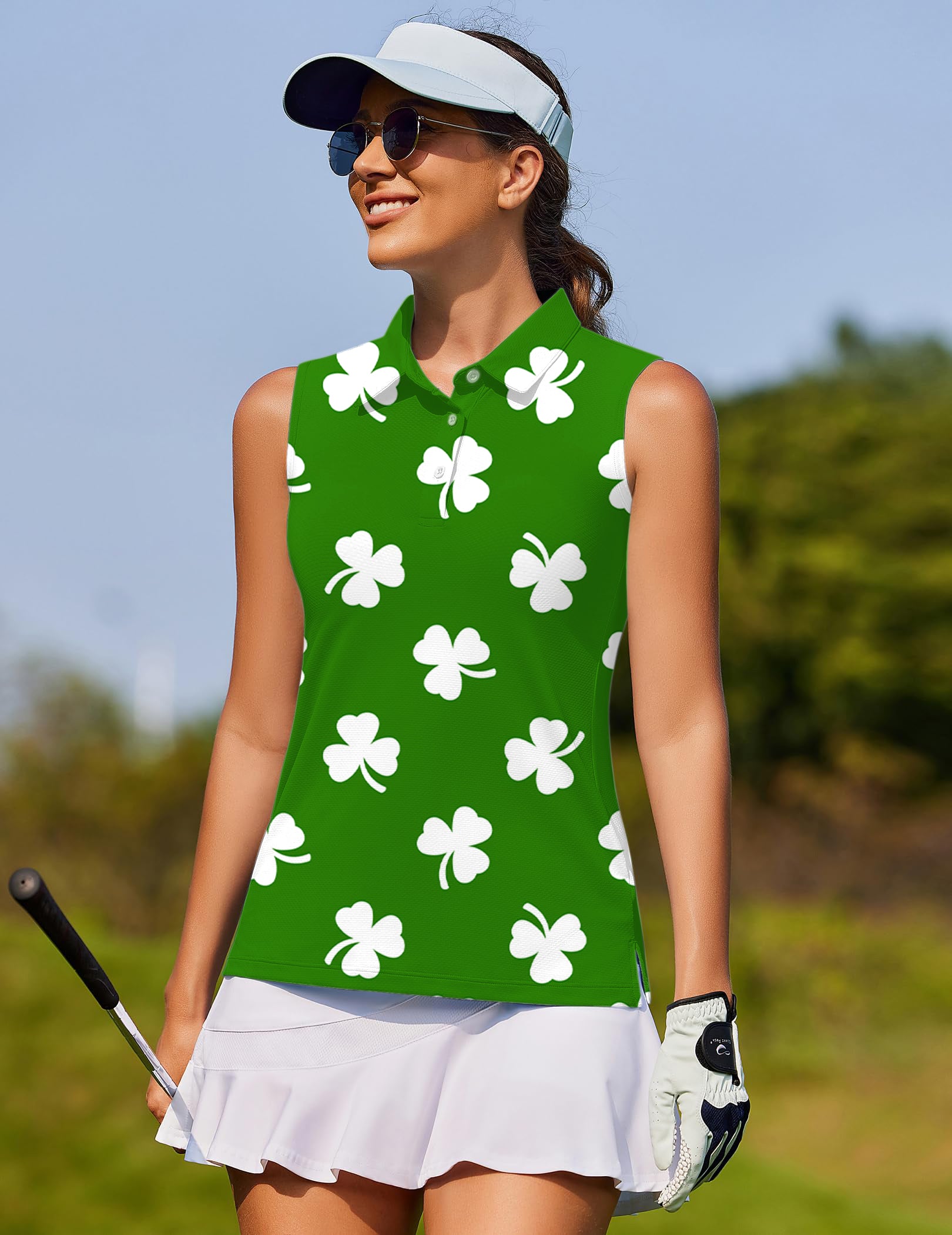 Leaf clover St. Patrick's Day-Women's golf Sleeveless shirt