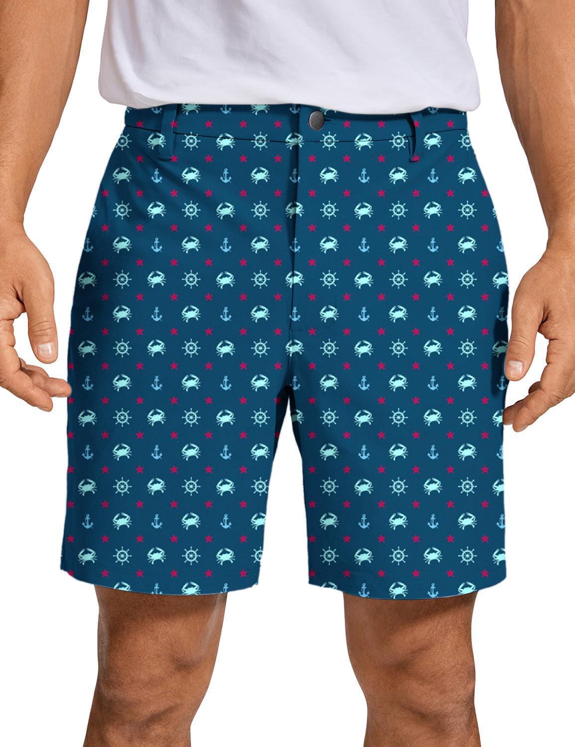 Men Crabs and Stars Golf Shorts