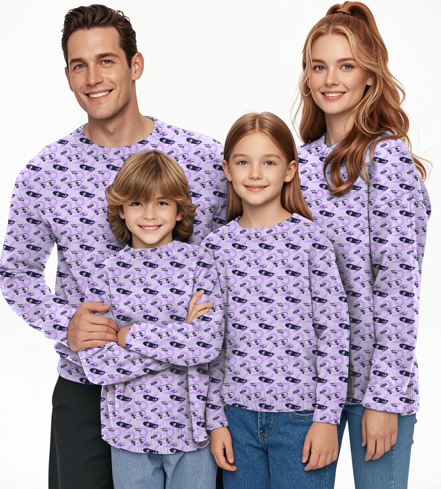 Purple Skate More Crewneck Pullover Ugly Sweater Men Women boy girl family