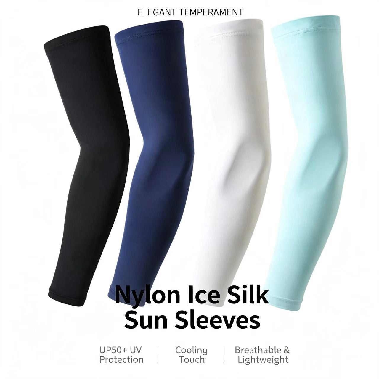 Unisex Ice Silk Sun Protection Arm Sleeves UPF50+ UV Block Thin Breathable Cooling Golf Sports Arm Covers UV Outdoor Protection Series