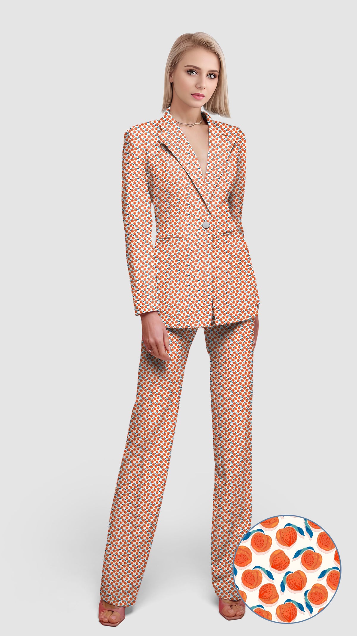 momo peach Women's Blazer Casual Work Office Blazer Suit set