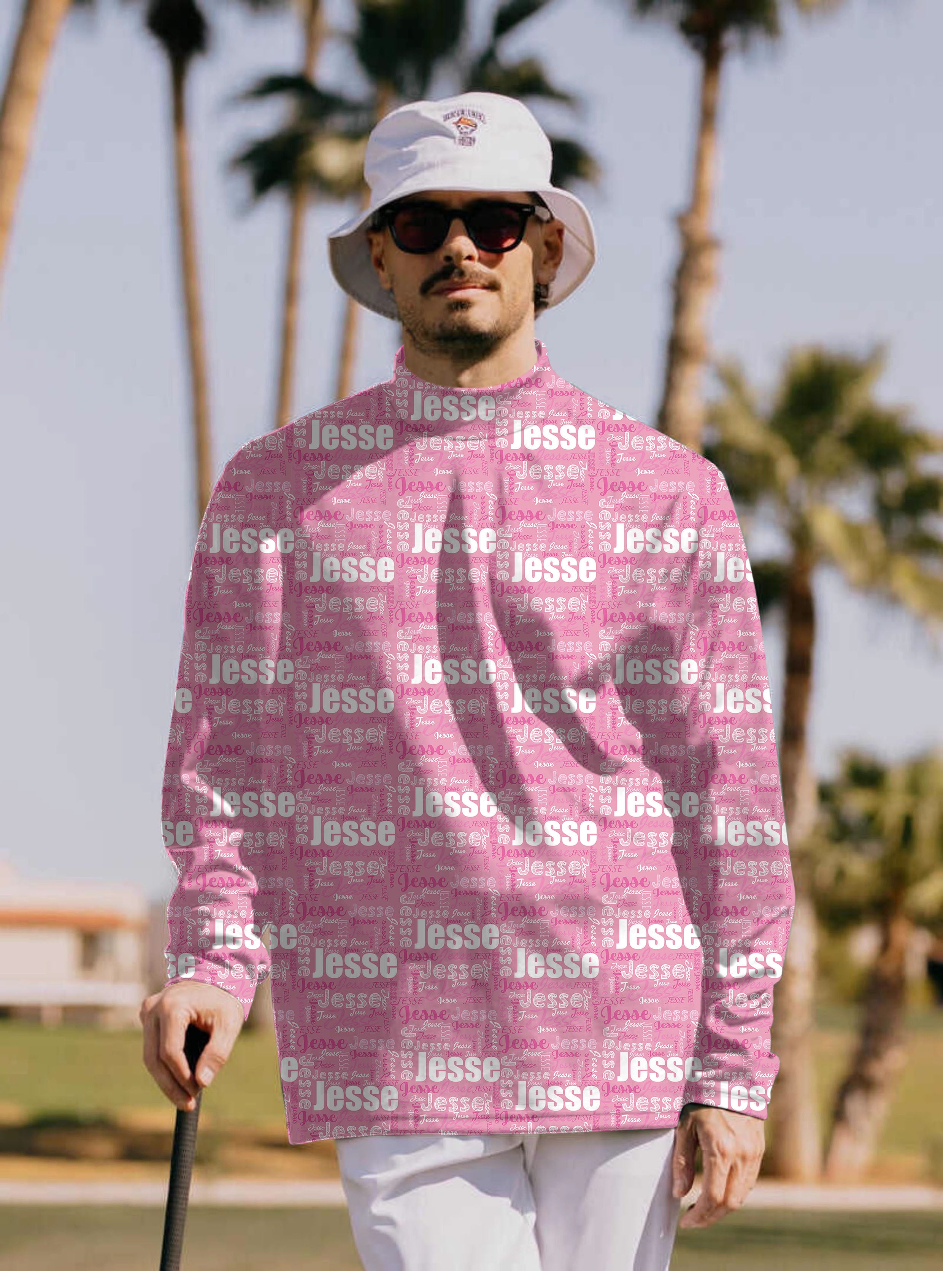 Men's Custom name mulberry Pullover High neck Long/Short sleeve T-Shirt
