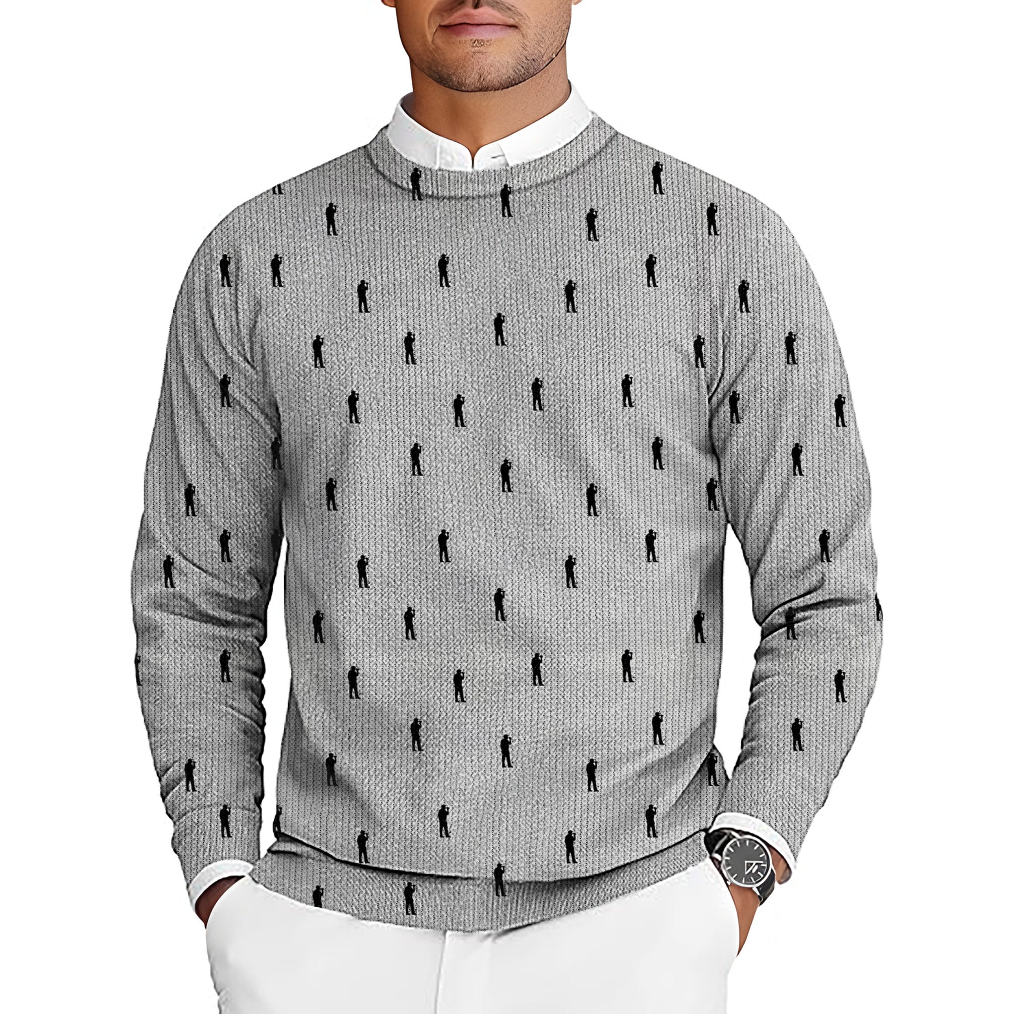 Beers on the course Men's Golf Crewneck Pullover Sweaters Ugly Sweater