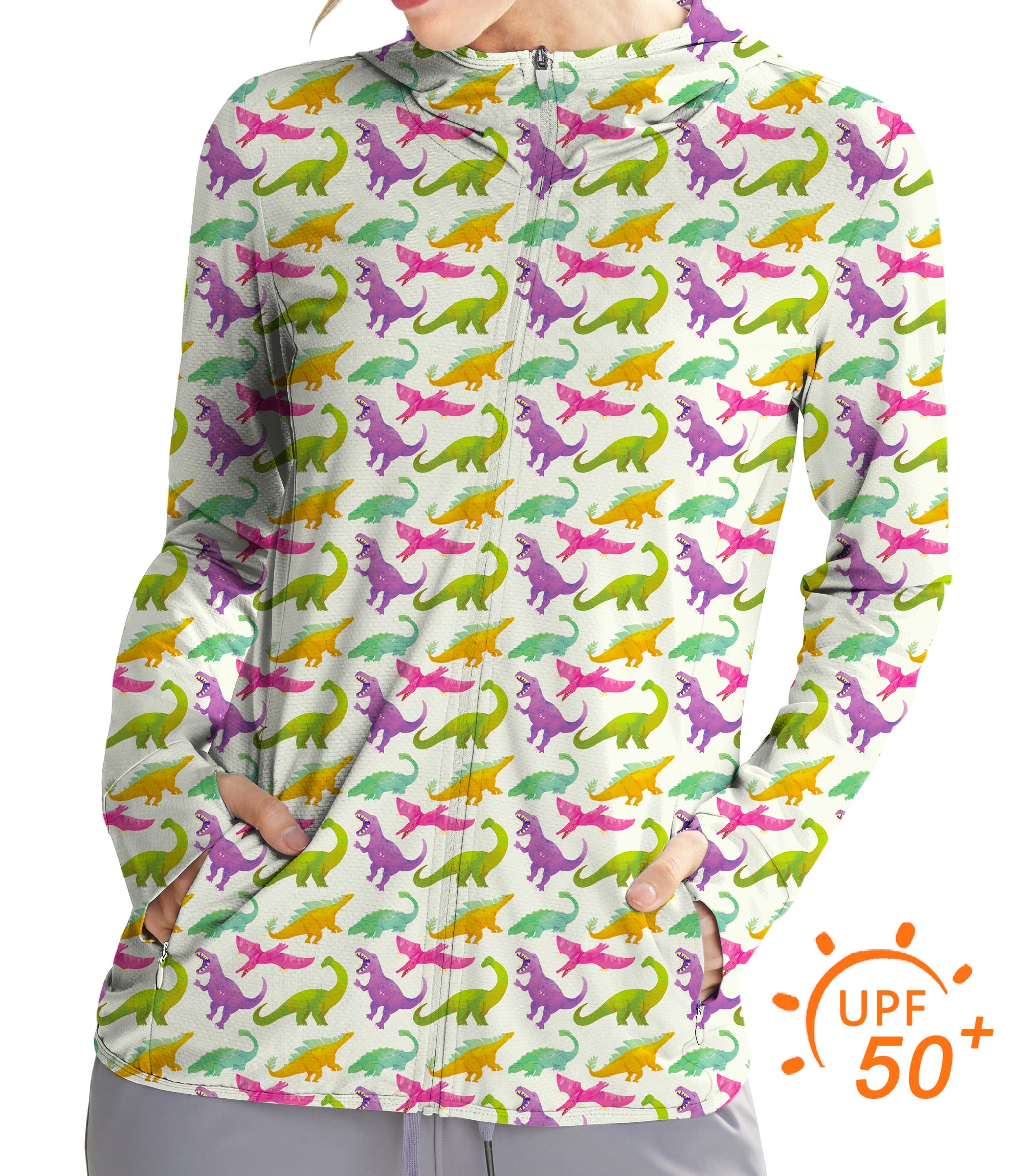 Women's Outdoor dinosaurs Golf Sun Protection Slim Fit zip hoodies