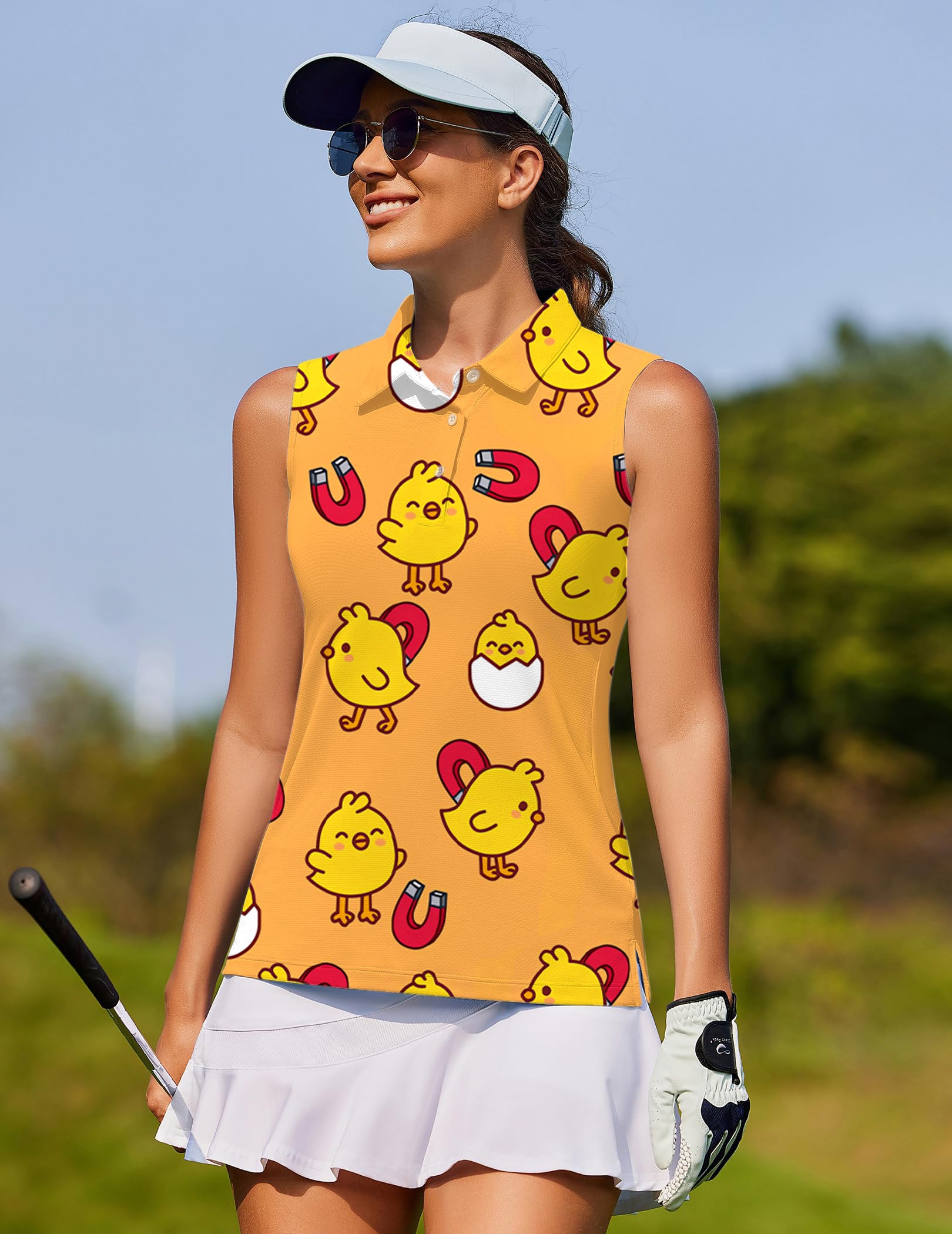 Yellow chick-Women's golf Sleeveless shirt