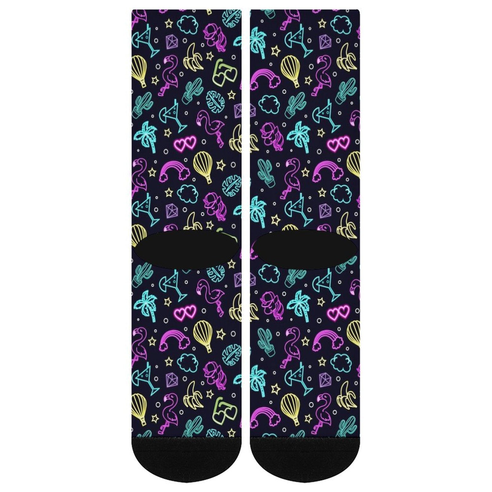 Neon Flamingo tropic Prined socks Gifts for Men Women