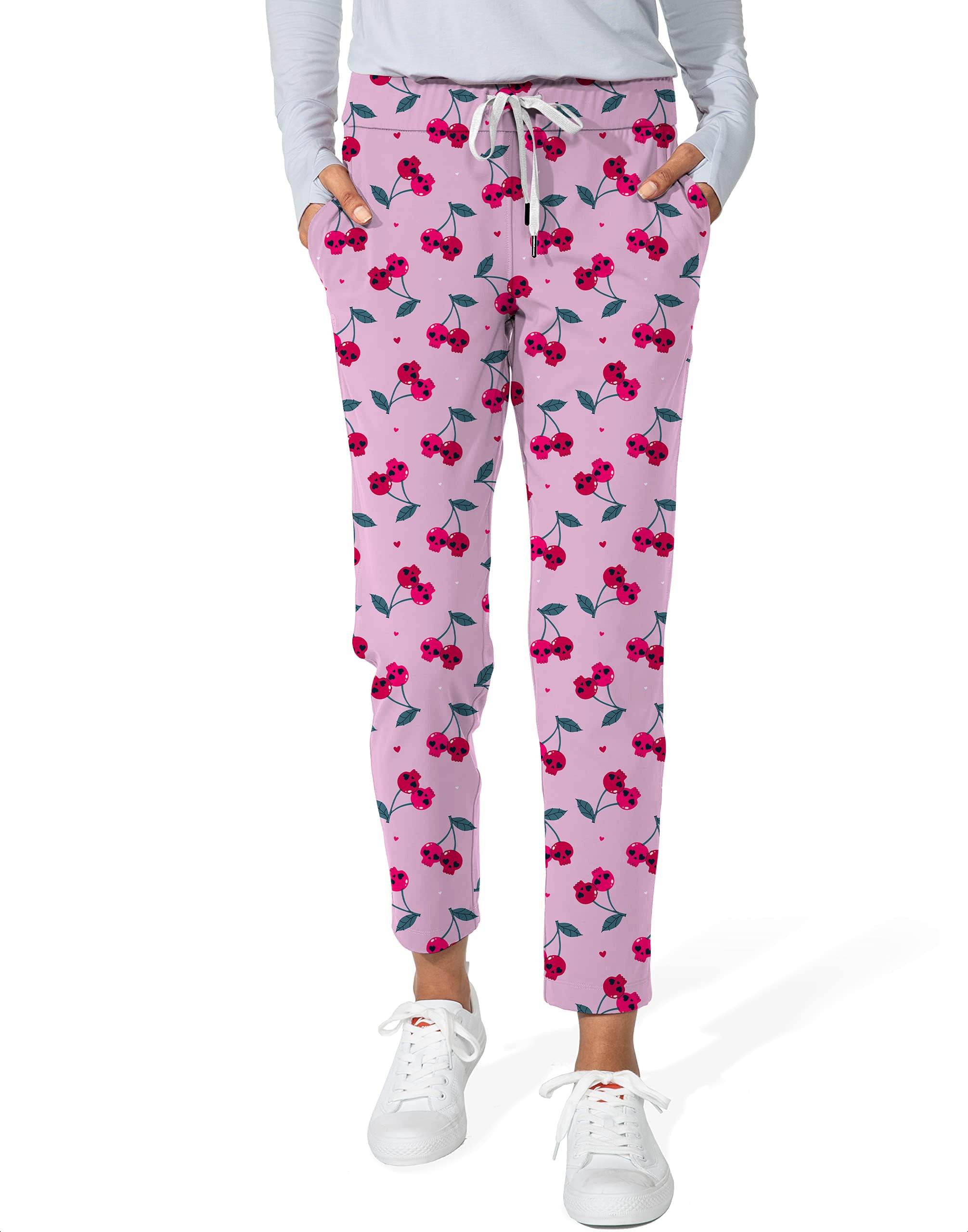 Halloween Cherry Skull Women's 7/8 Stretch Ankle Golf Pants