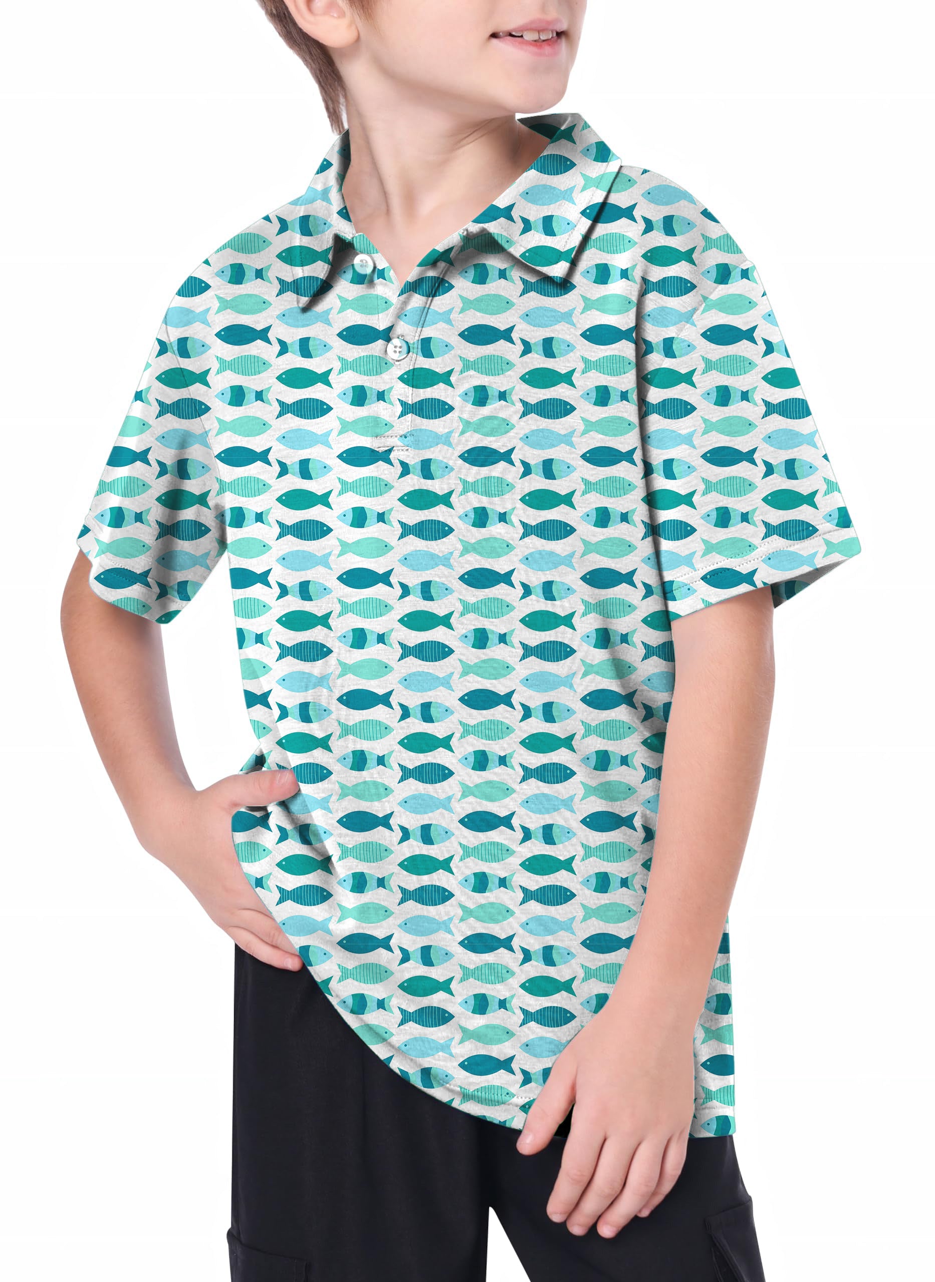 Youth Fish Pond Golf Polo