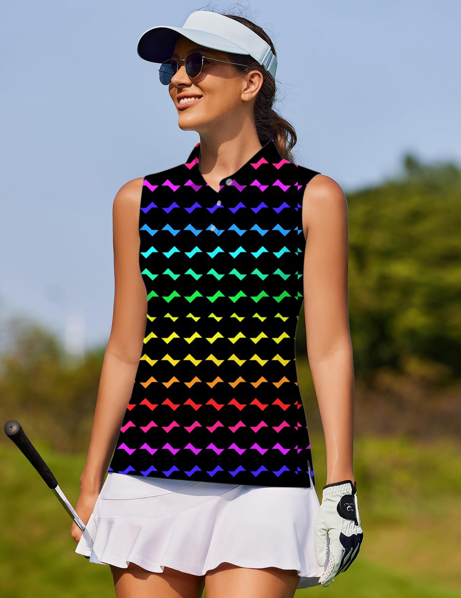 Gradient color Women's golf Sleeveless shirt