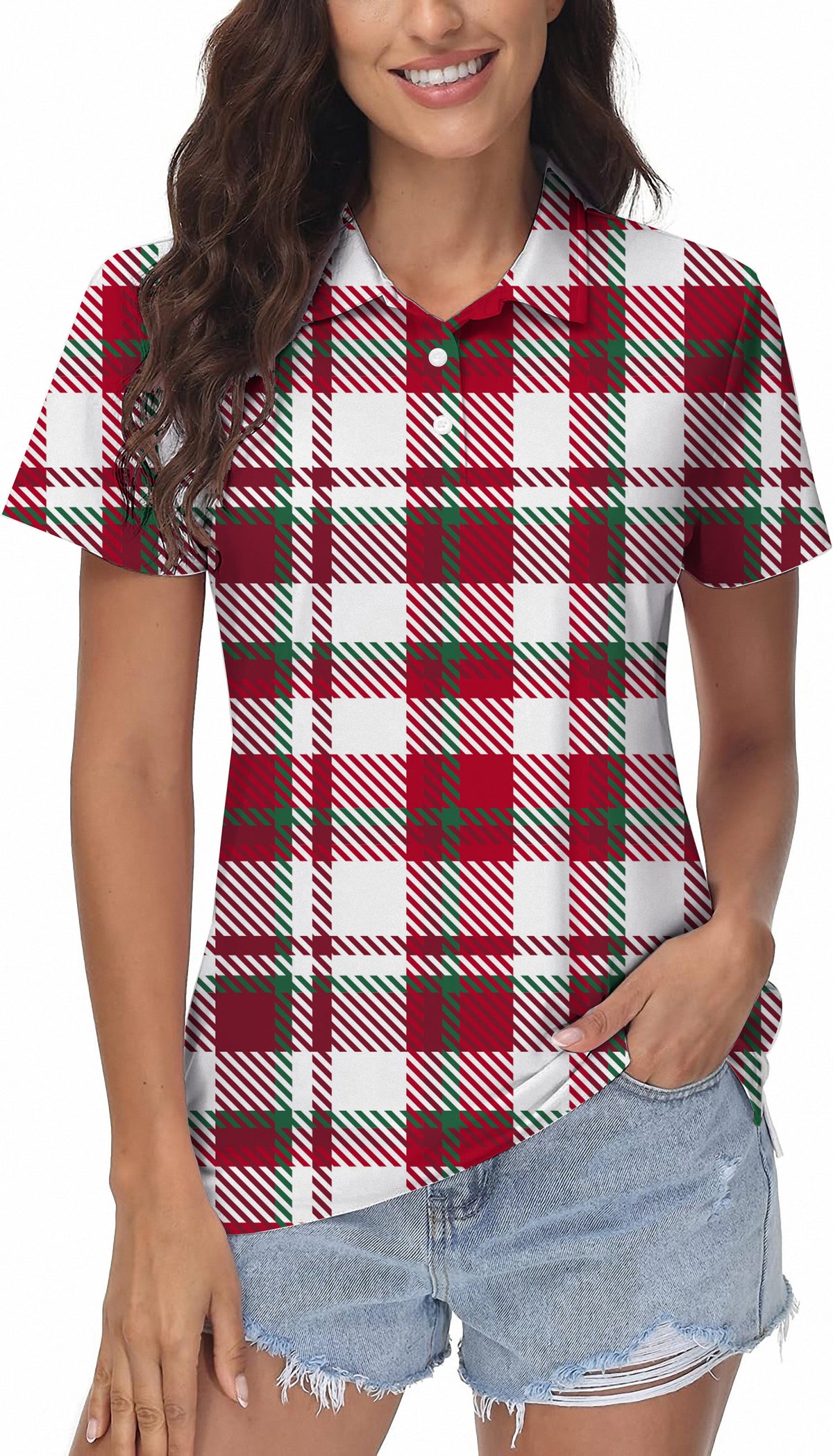 Christmas stripes Women's Golf Polo