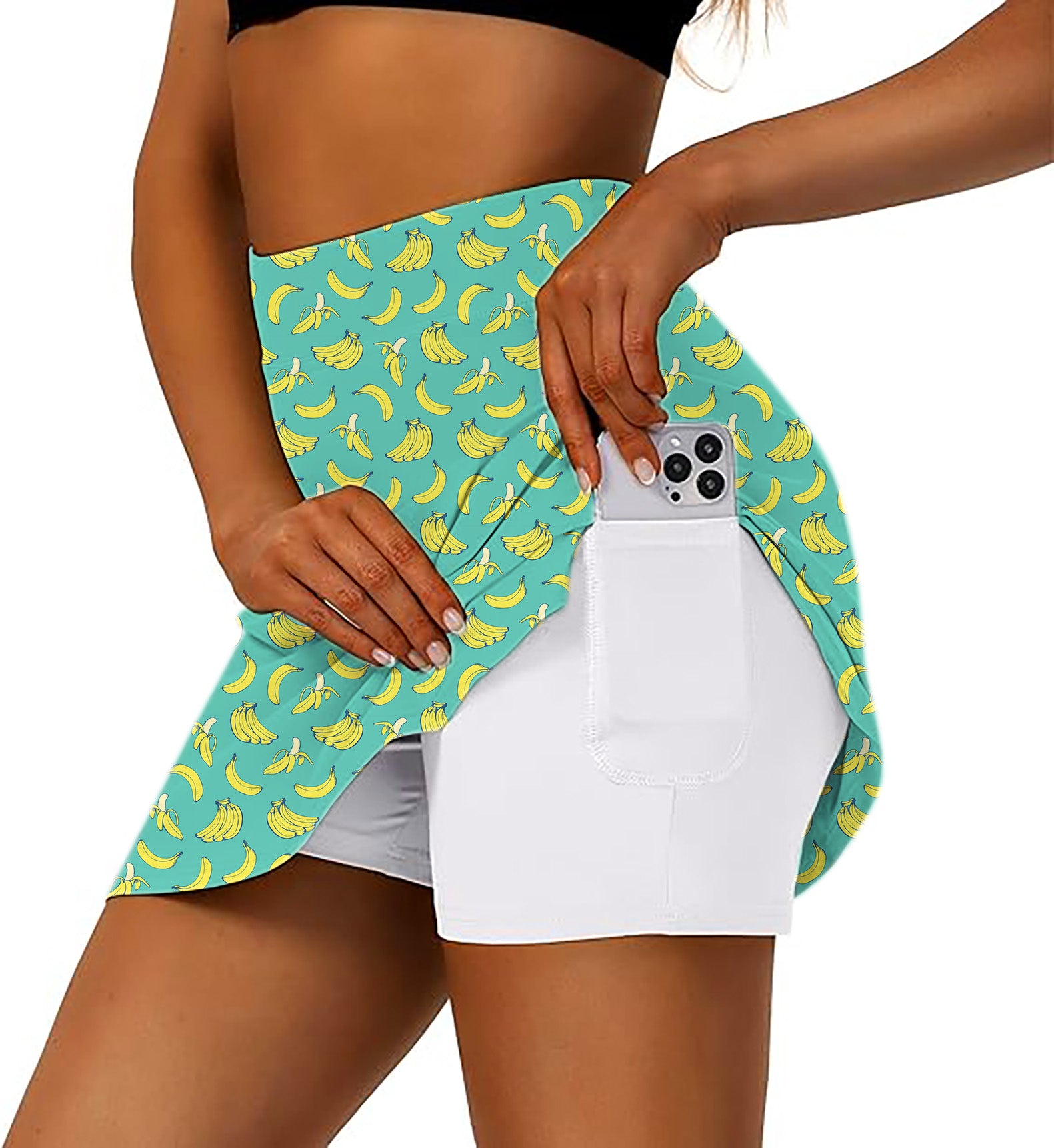 Women's Banana Summer Golf Skirts Inner Shorts Pocket