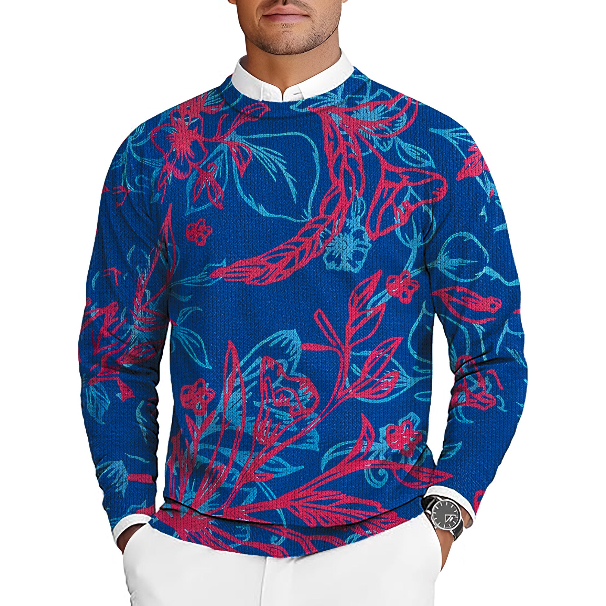 CABO COLADA Men's Golf Crewneck Pullover Sweaters Ugly Sweater