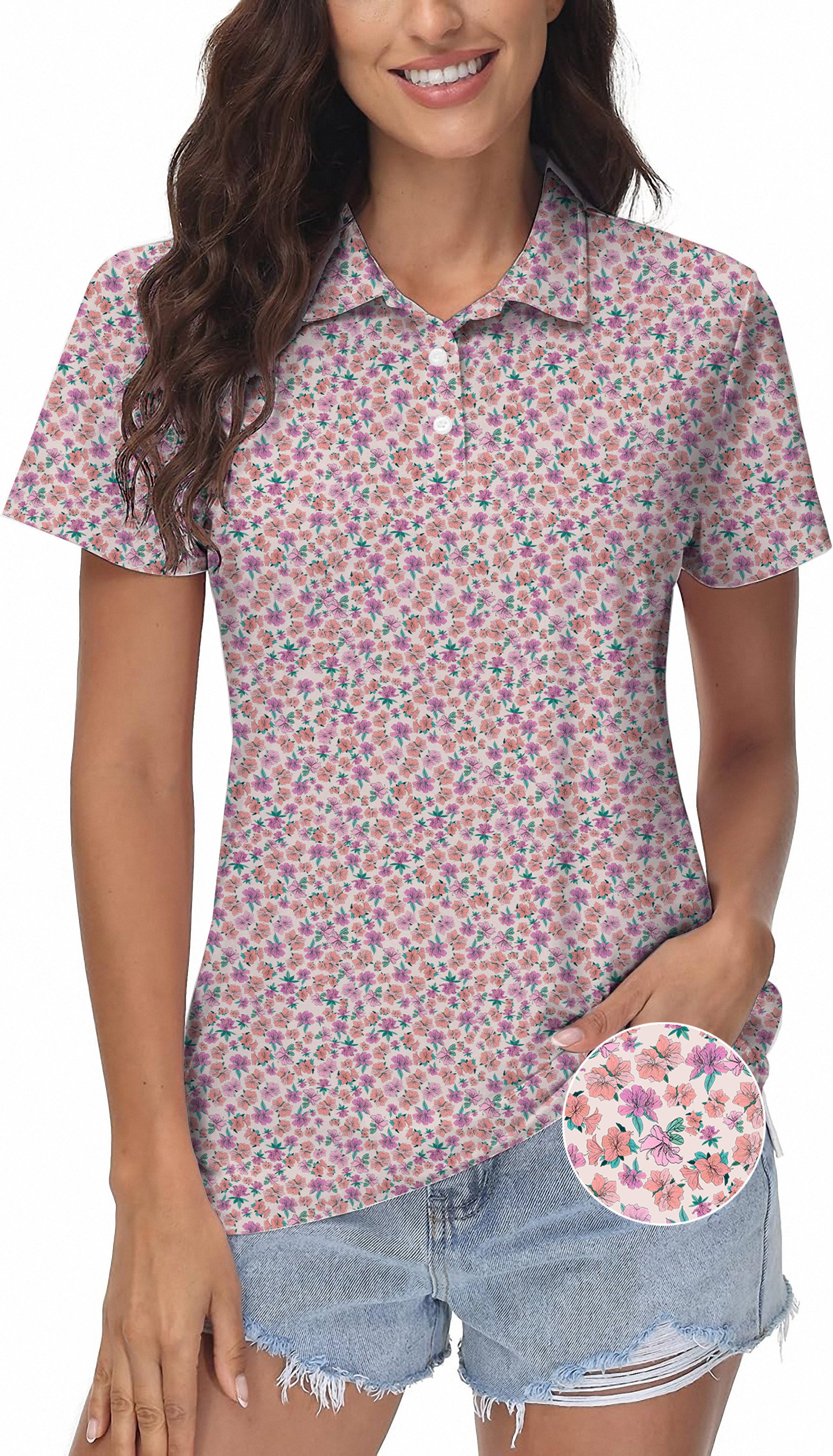 Flower World Women's Golf Polo