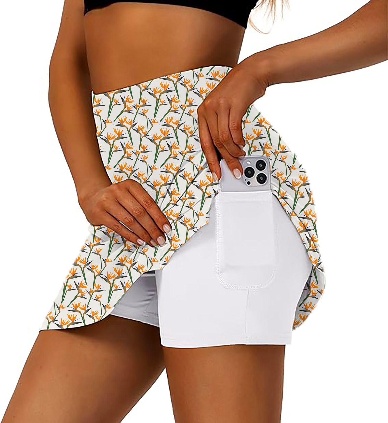 Youth Birds of Paradise Women's Athletic Golf Skorts Flared Skirts