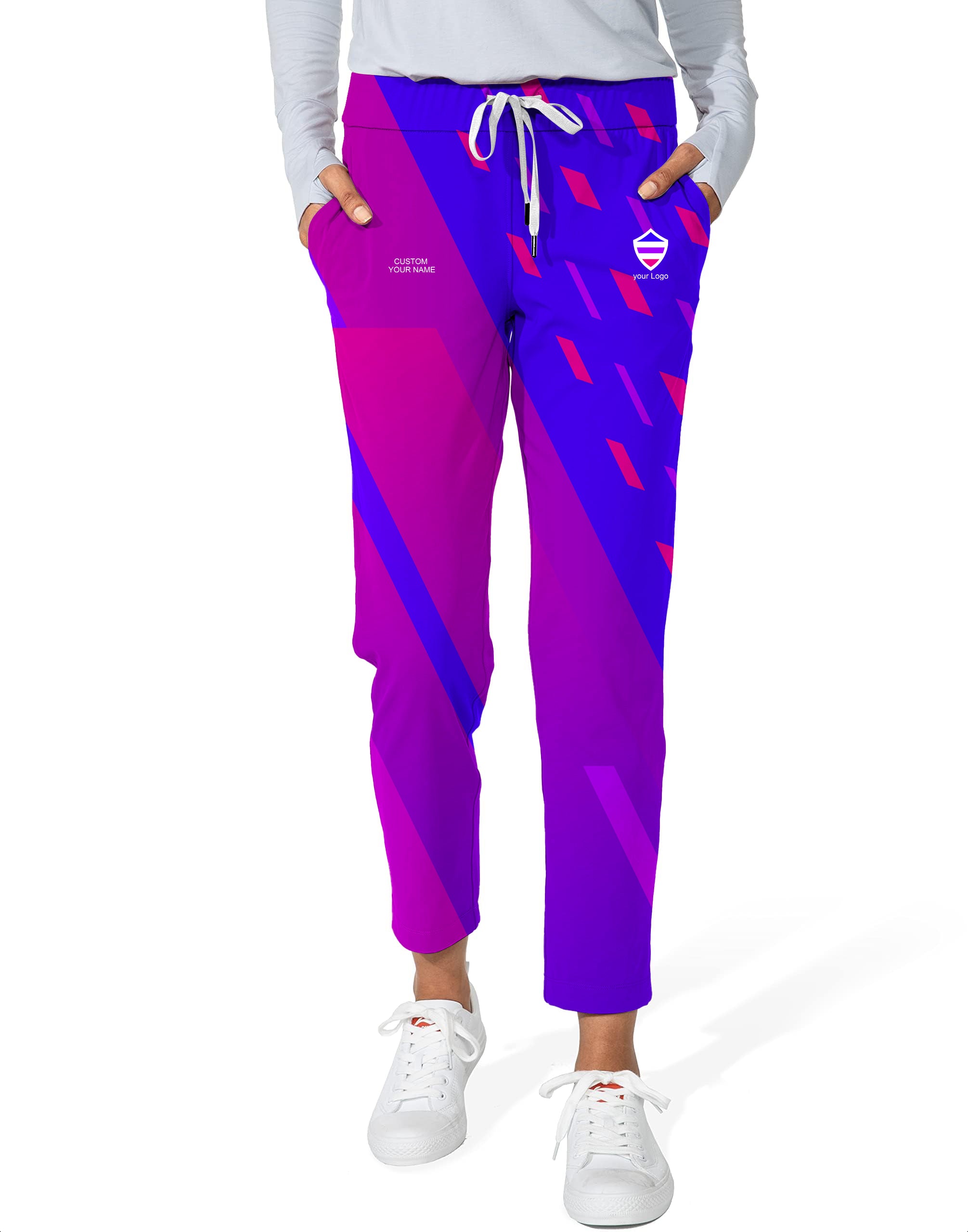 blue purple pink sport Team-Women's 7/8 Stretch Ankle Golf Pants