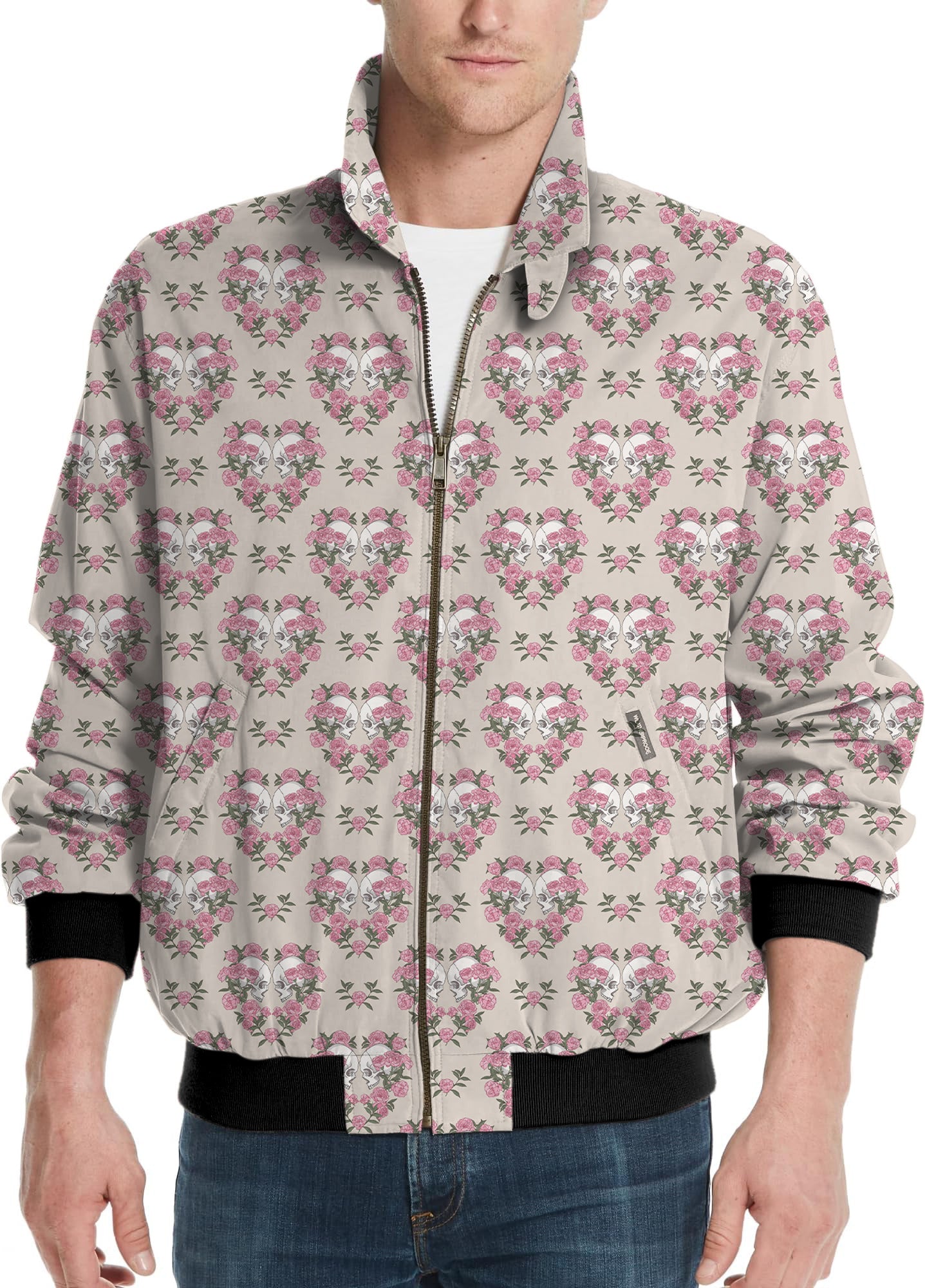 Halloween Skull Rose Men's Golf Windbreaker Light Jacket