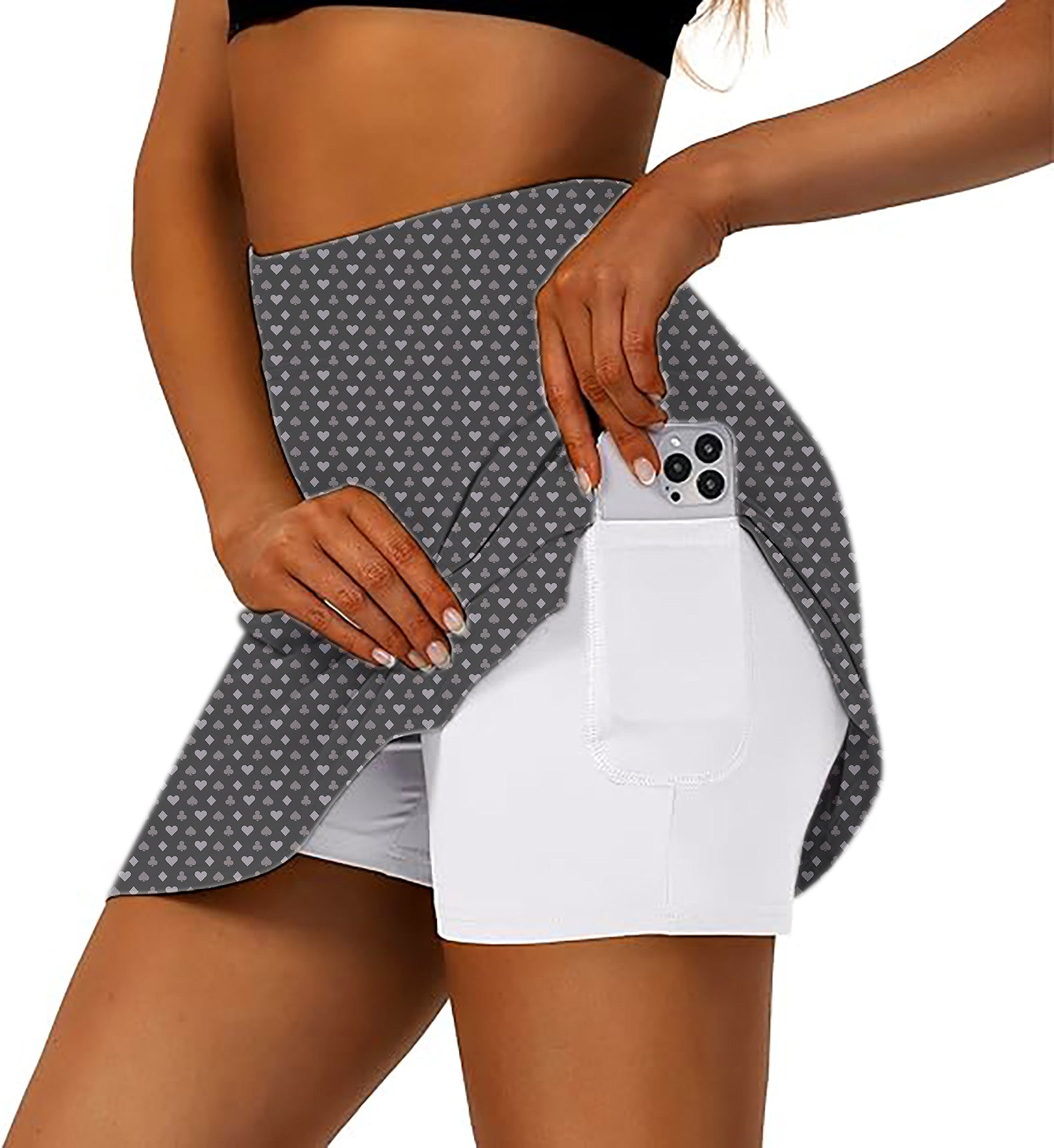 Poker Pattern Women's Athletic Golf Skorts Flared Skirts