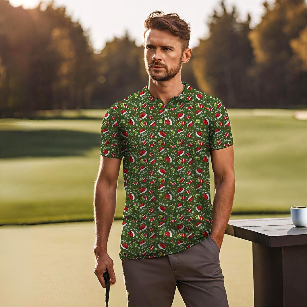 Men's Merry Christmas golf polo