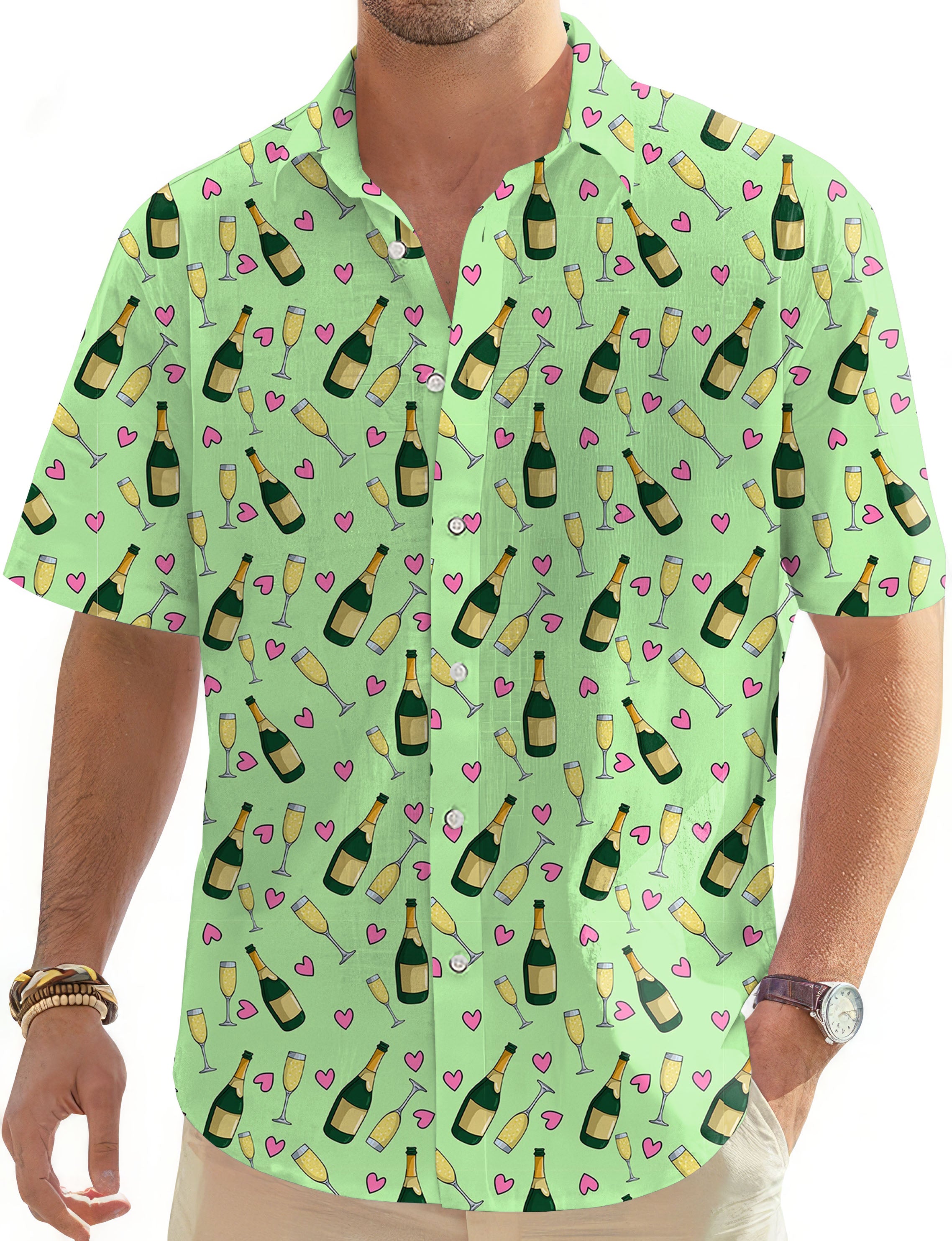 Friday Feeling-Men's Golf Hawaiian Shirts Button Down Shirt