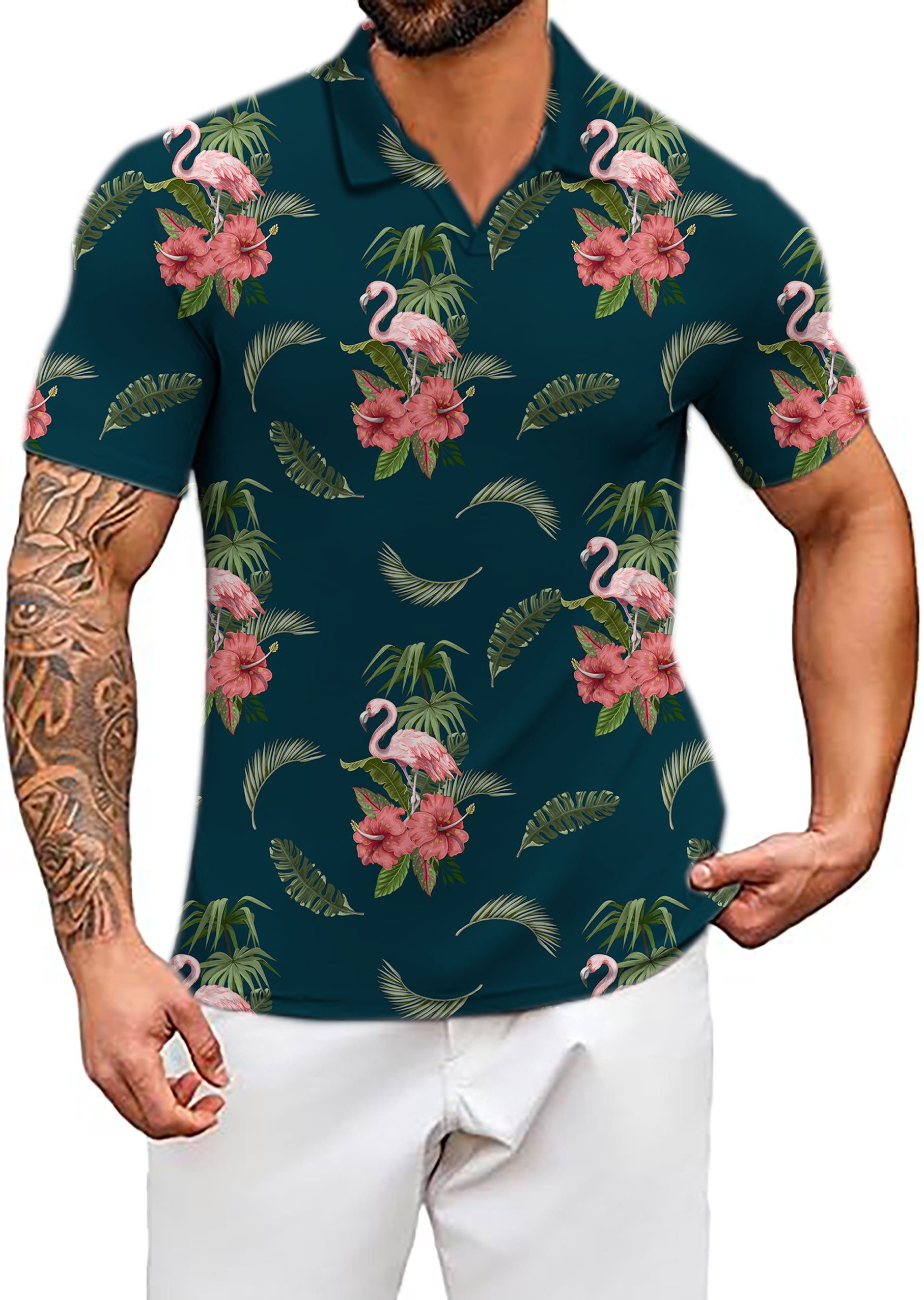 Men's No Ka Oi V Neck Golf Polo Shirts