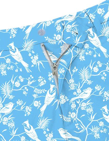 Men blooming branches trees and birds Golf Shorts