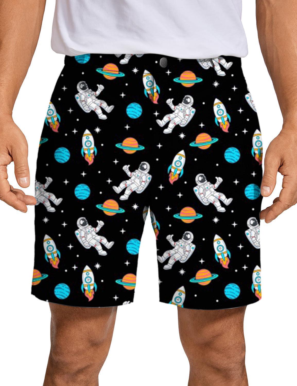 Men Space Man Golf Shorts