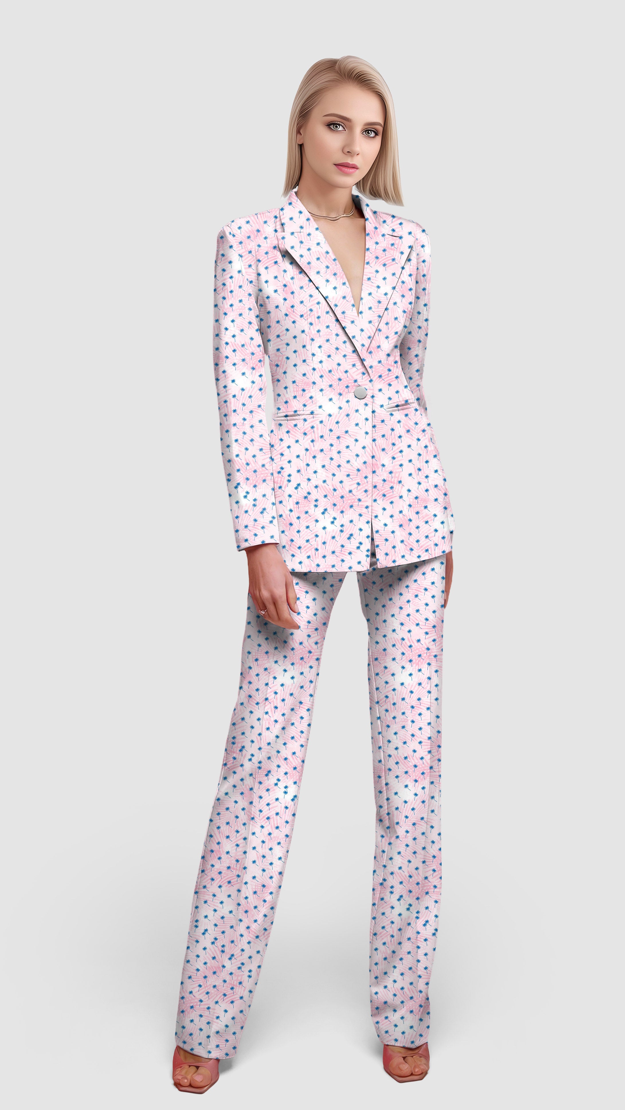Palm-Women's Blazer Casual Work Office Blazer Suit set