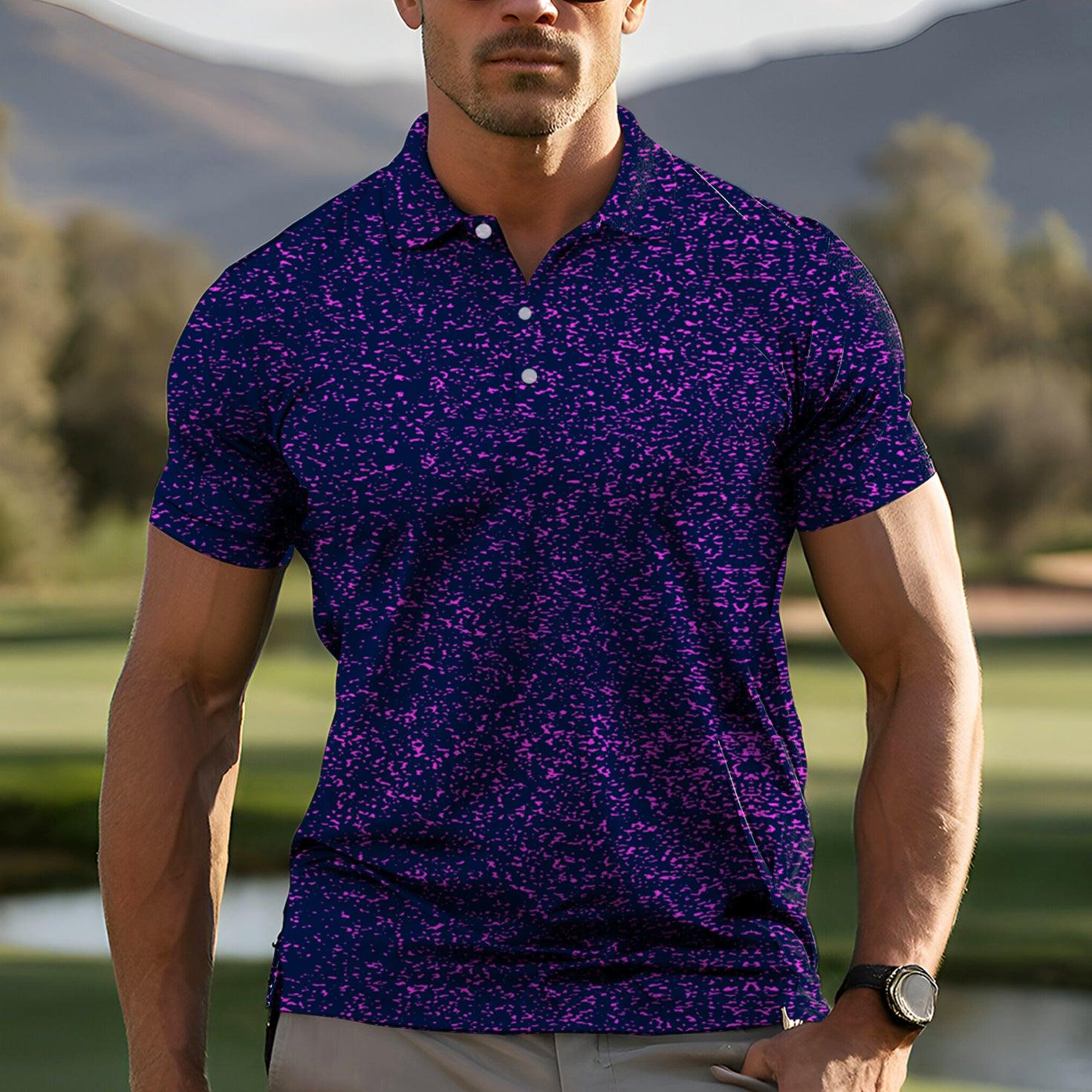 Men's Purple spots golf polo