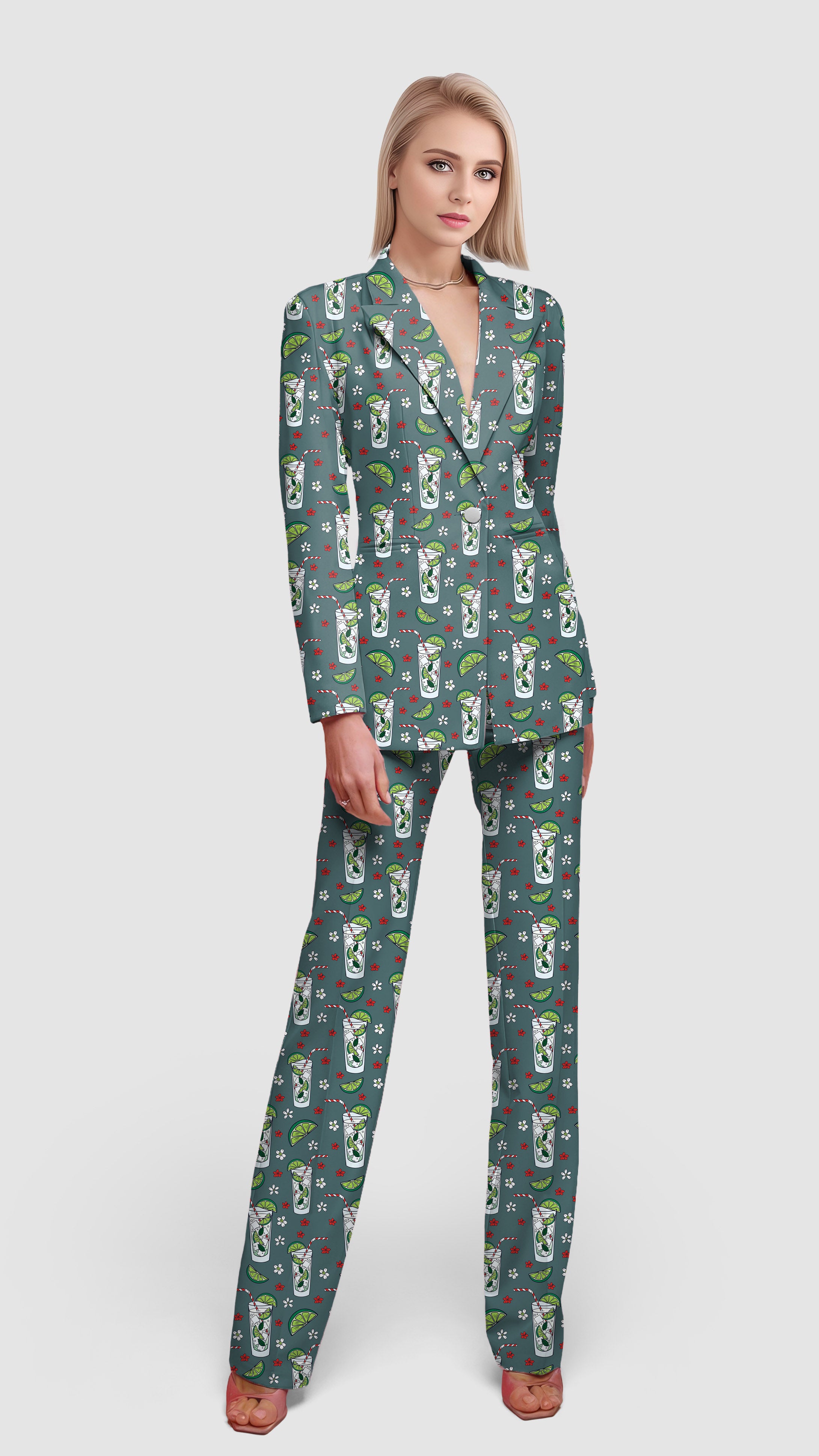 Mojito Motion-Women's Blazer Casual Work Office Blazer Suit set
