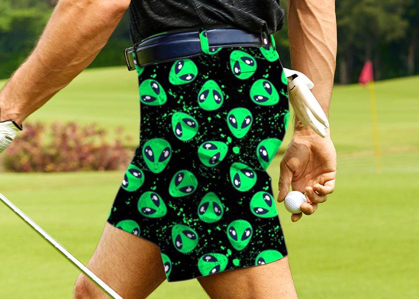 Men Alien Invasion Golf Shorts