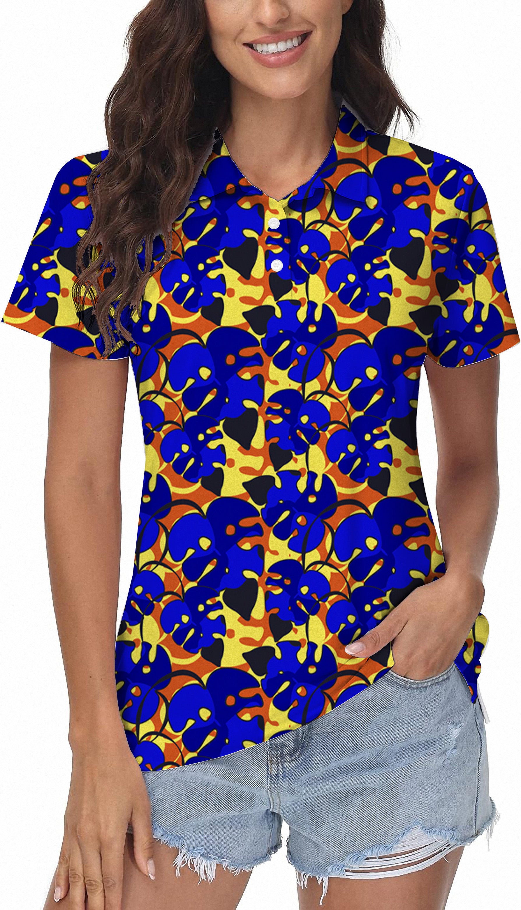 tropical leaves and plants Women's Golf Polo