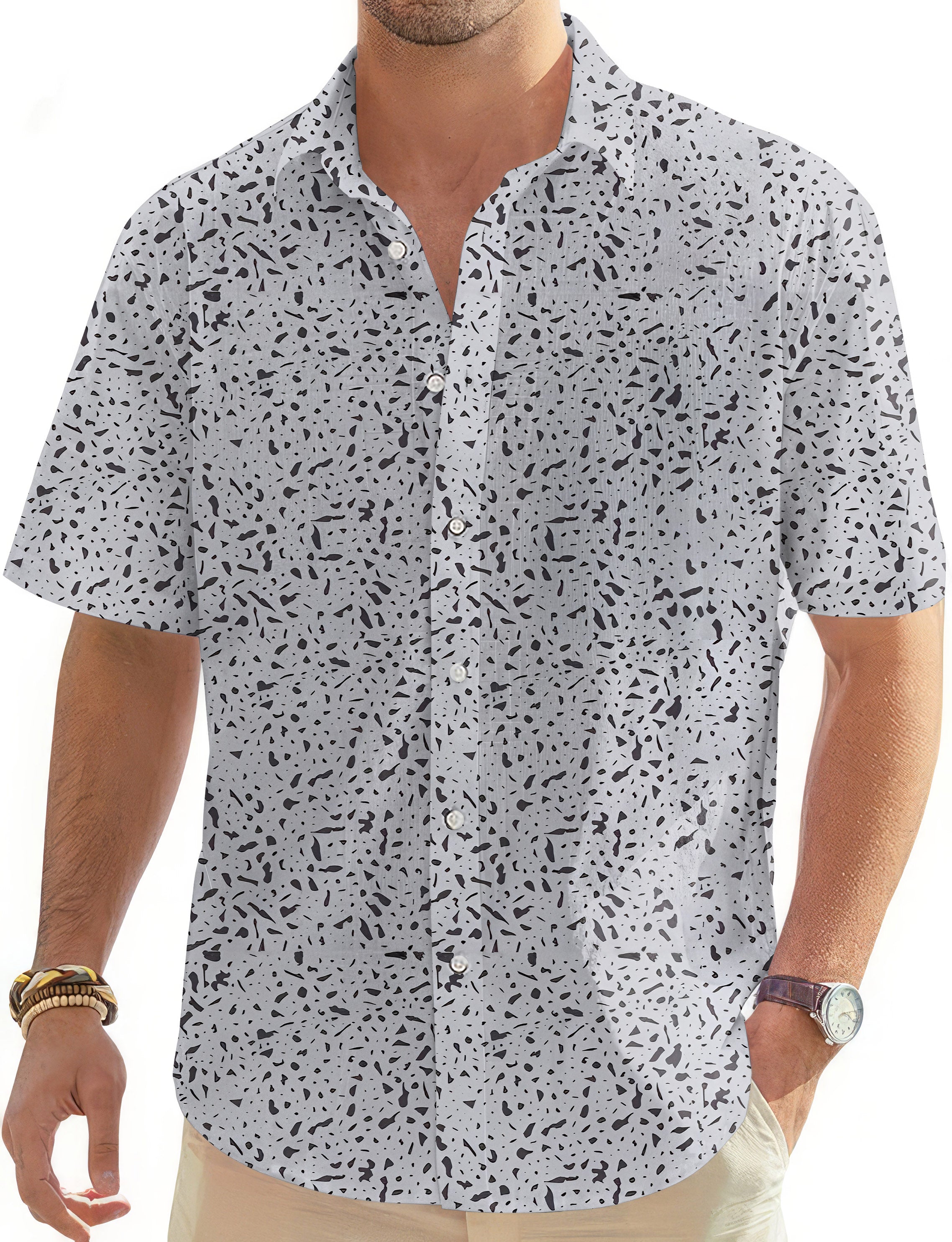 Speckle-Men's Golf Hawaiian Shirts Button Down Shirt