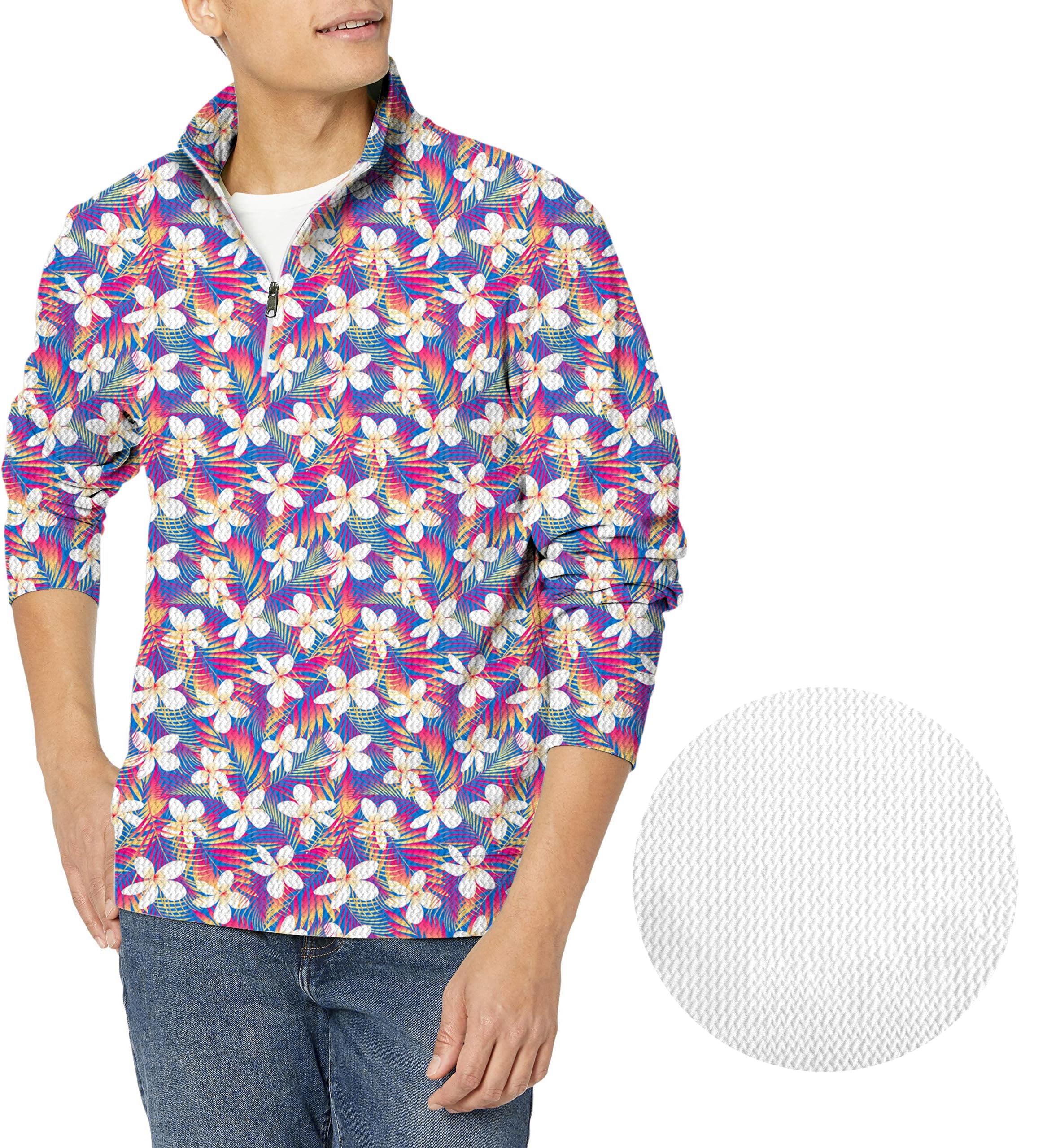 Rainbow Tropics-Men's Golf Waffle Zipper Pullover