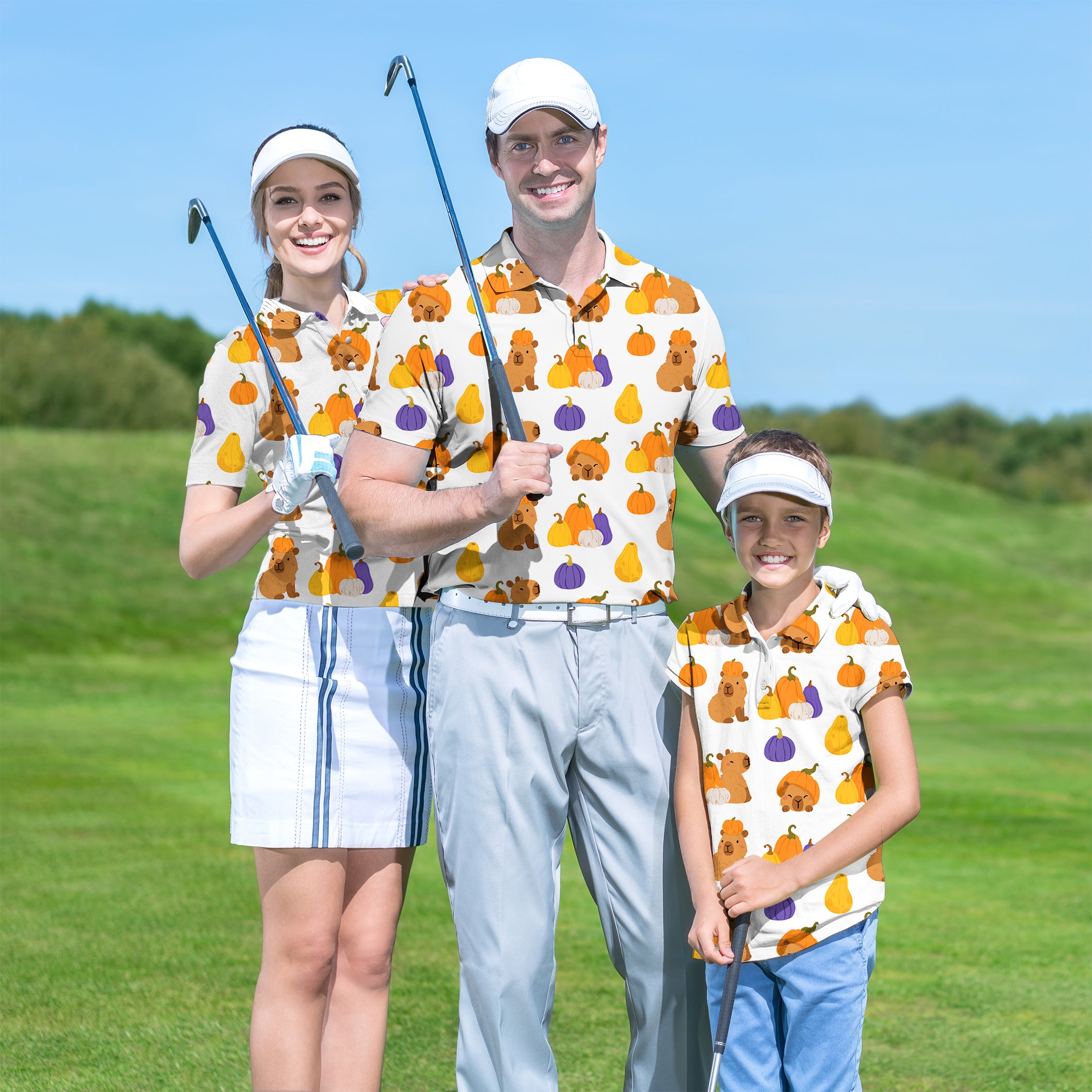 Family Halloween Capybara set Golf Championship Trophy tournament