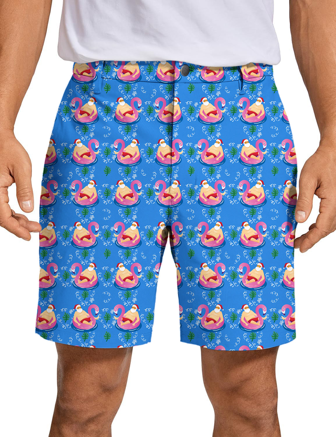 Men's Golf Shorts Santa Pool Party Christmas