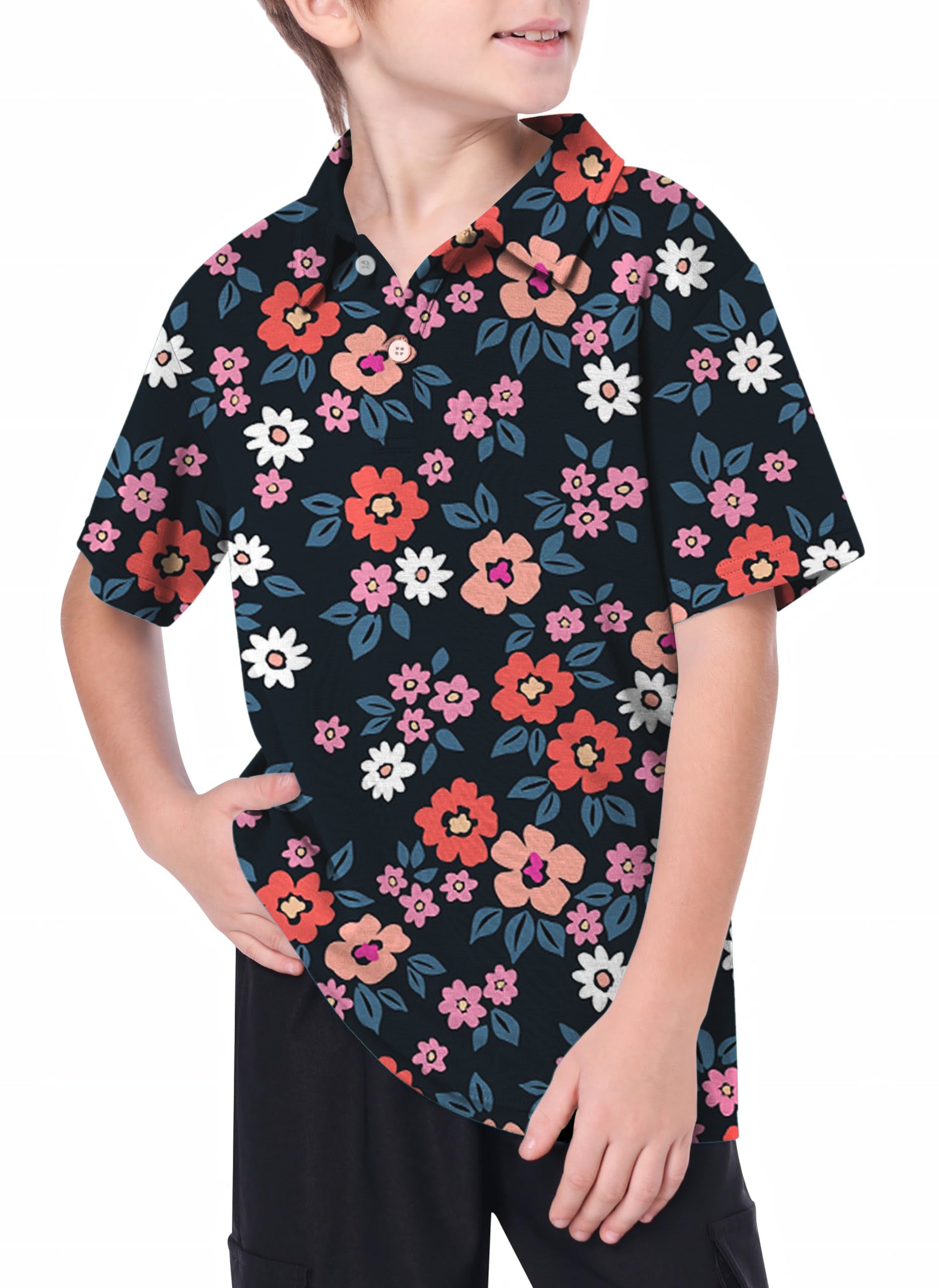 Youth Vintage Floral Golf Polo