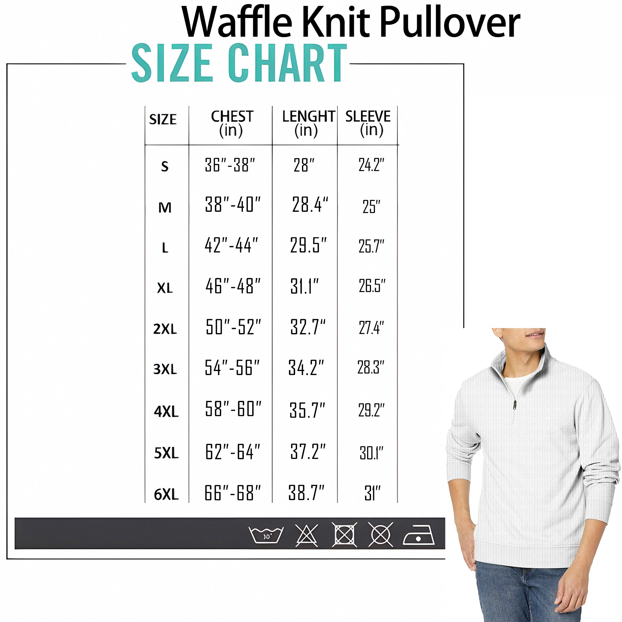 Christmas Santa-Men's Golf Waffle Zipper Pullover