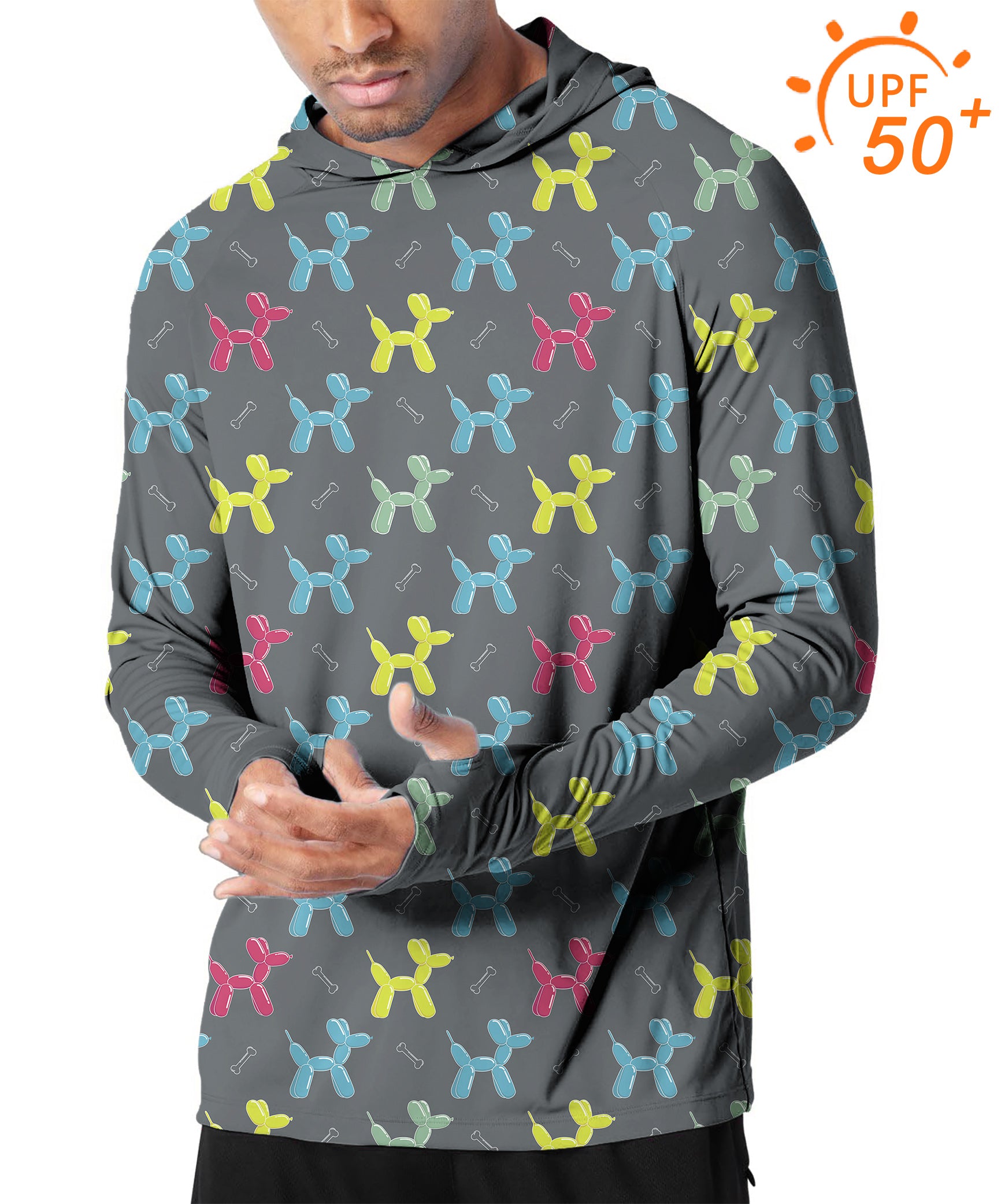 Men's Outdoor Colorful Balloon Dog Golf Sun Protection Slim Fit  hoodies