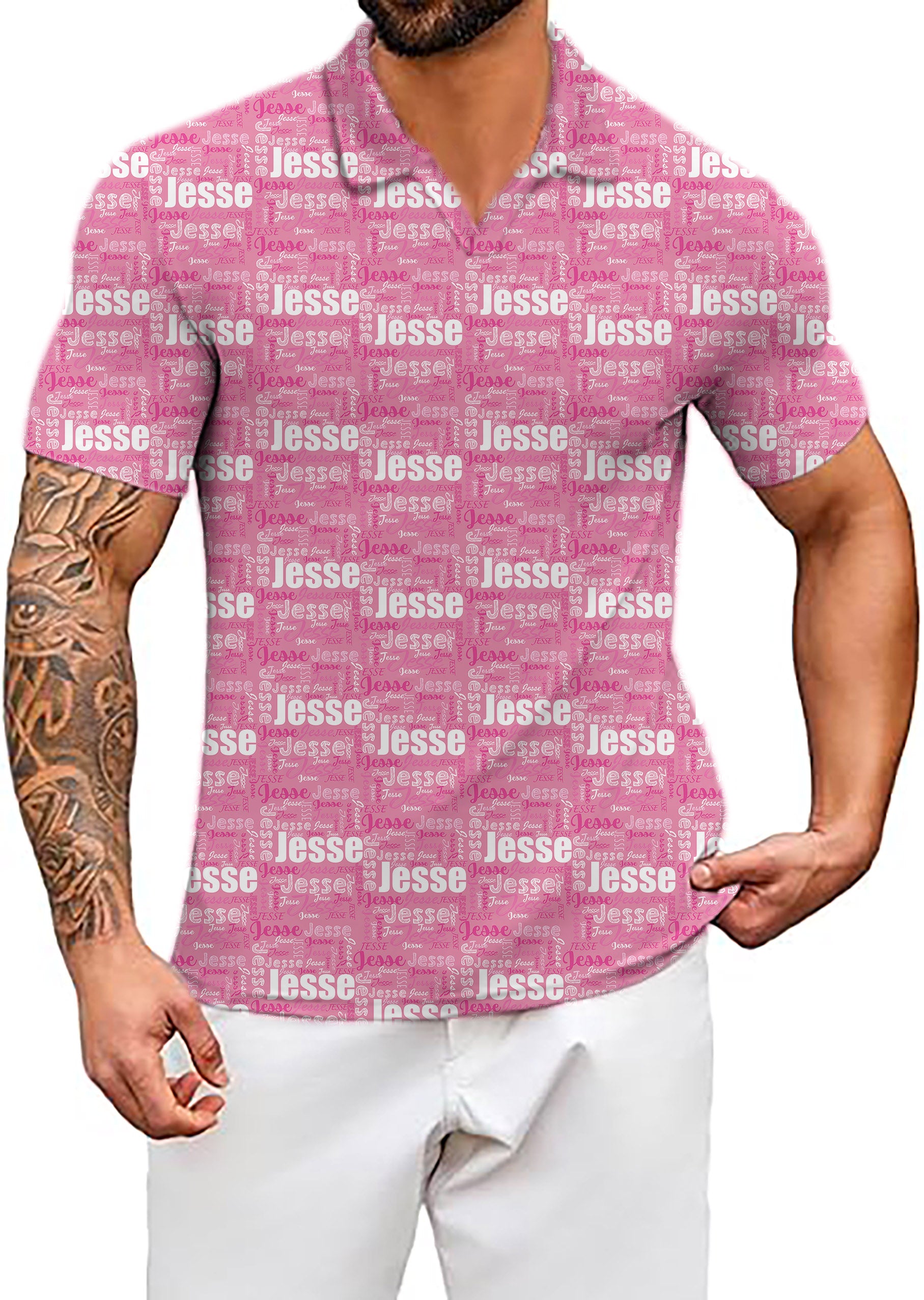 Men's Custom name mulberry V Neck Golf Polo Shirts