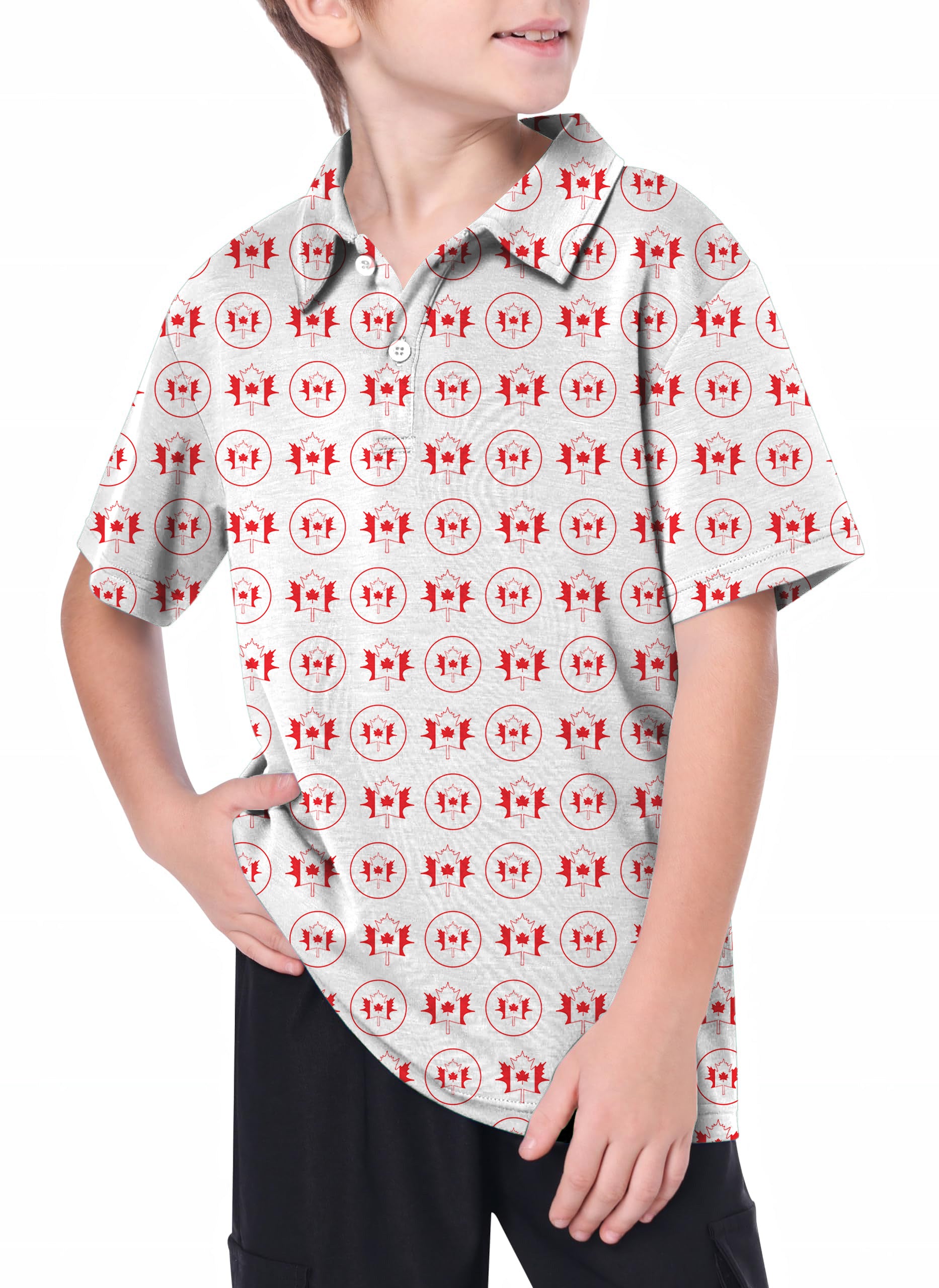 Youth Circle Canada Maple Leaves Golf Polo