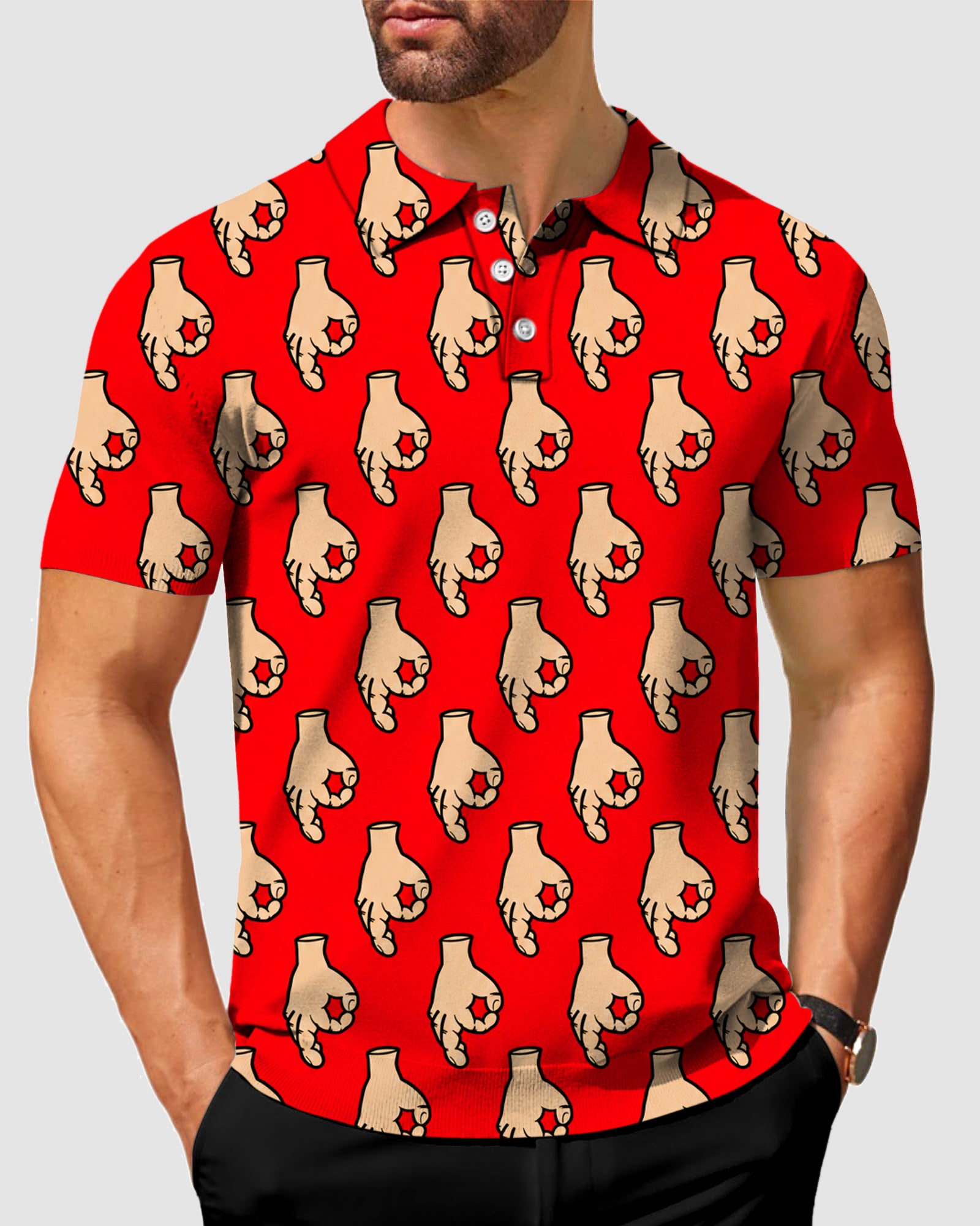 Men's Made you look red Designer style Sam’s Weird Studio Polo Sam’s Weird Studio