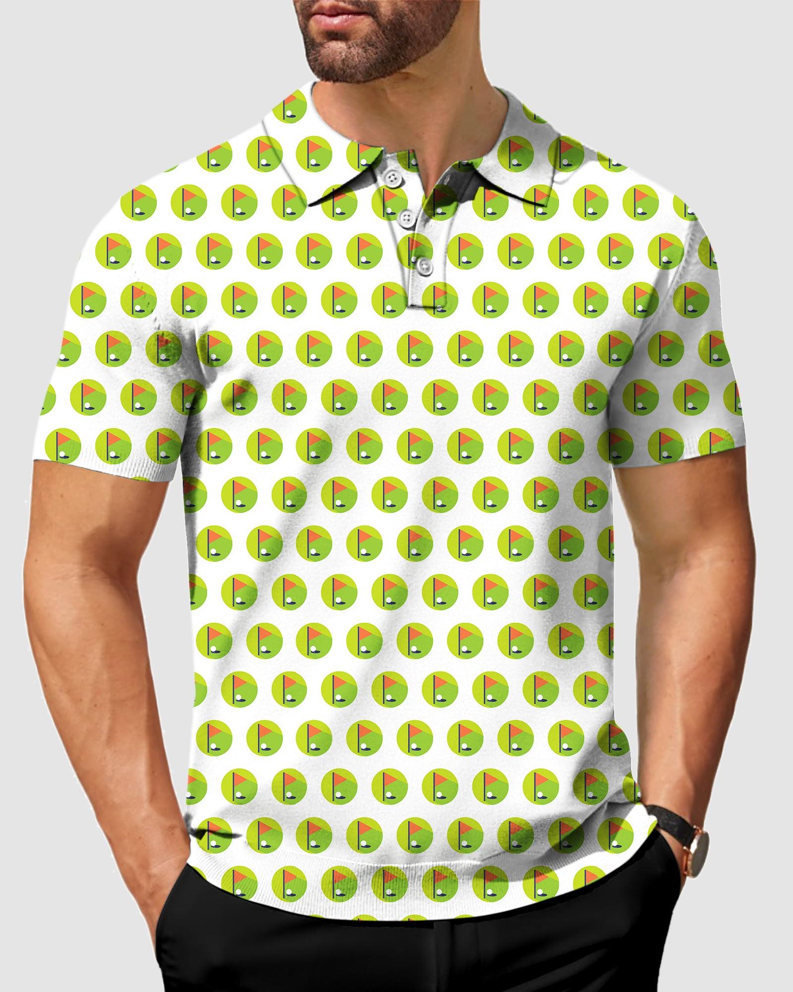 Men's Golf hole flag golf polo