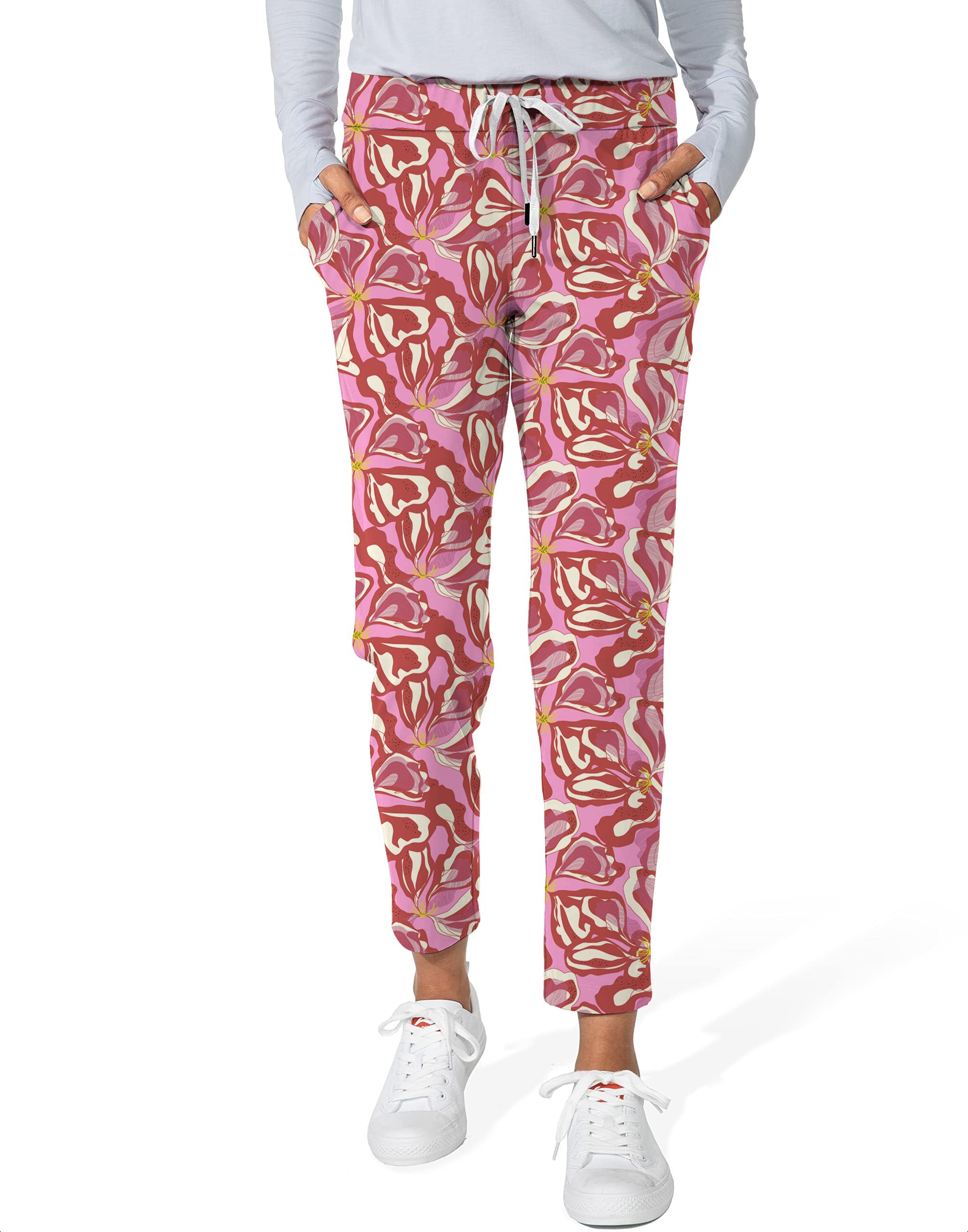 Sunset Blossom-Women's 7/8 Stretch Ankle Golf Pants