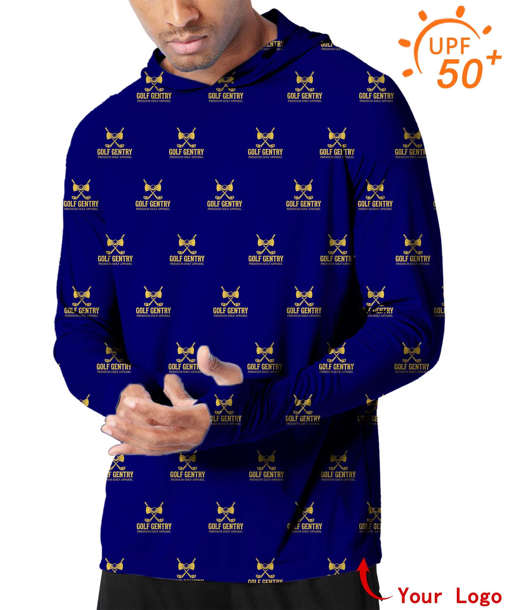 Men's Outdoor Custom Company Sport Team Logo Face  Golf Sun Protection Loose Fit  hoodies