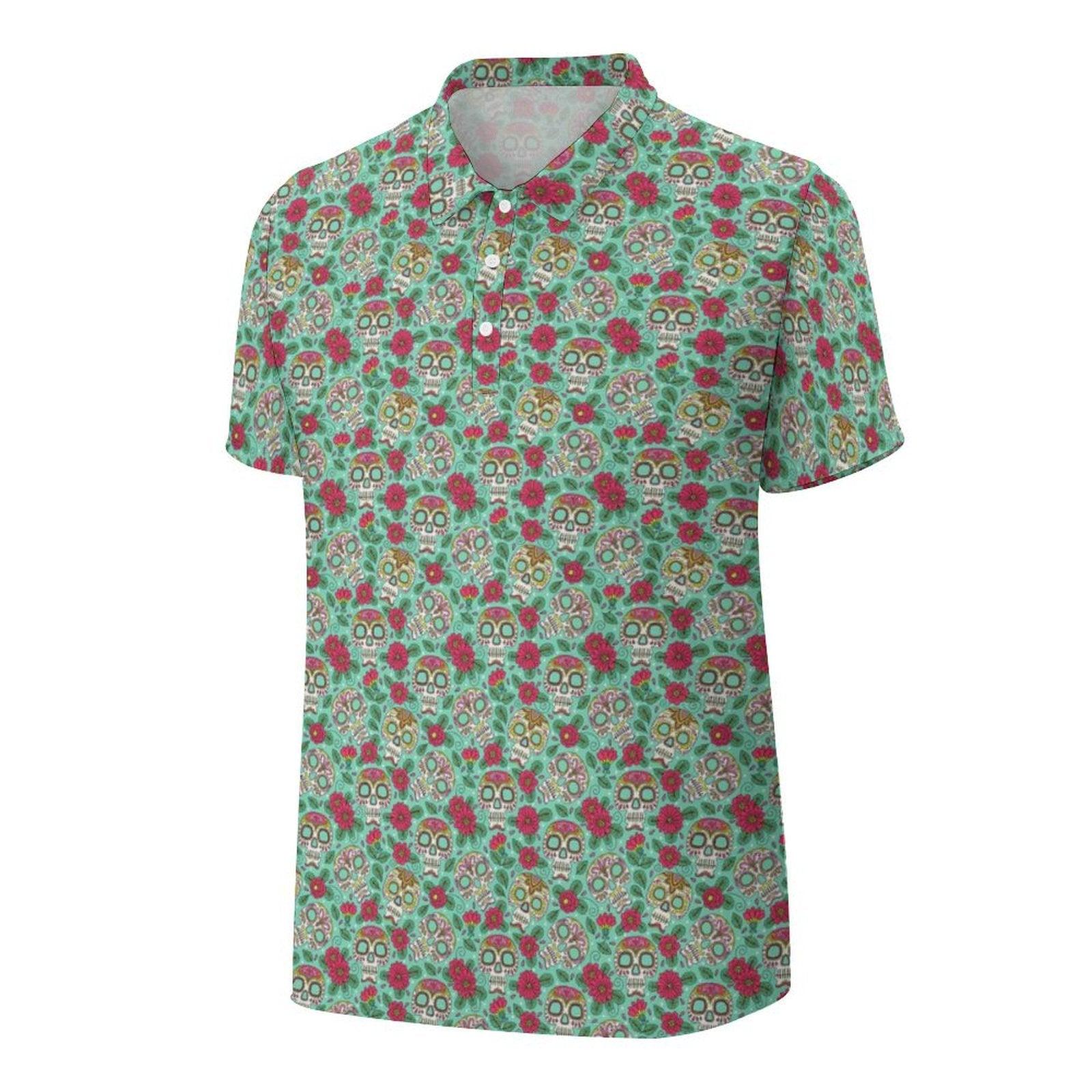 Skull and Rose Men's golf polo