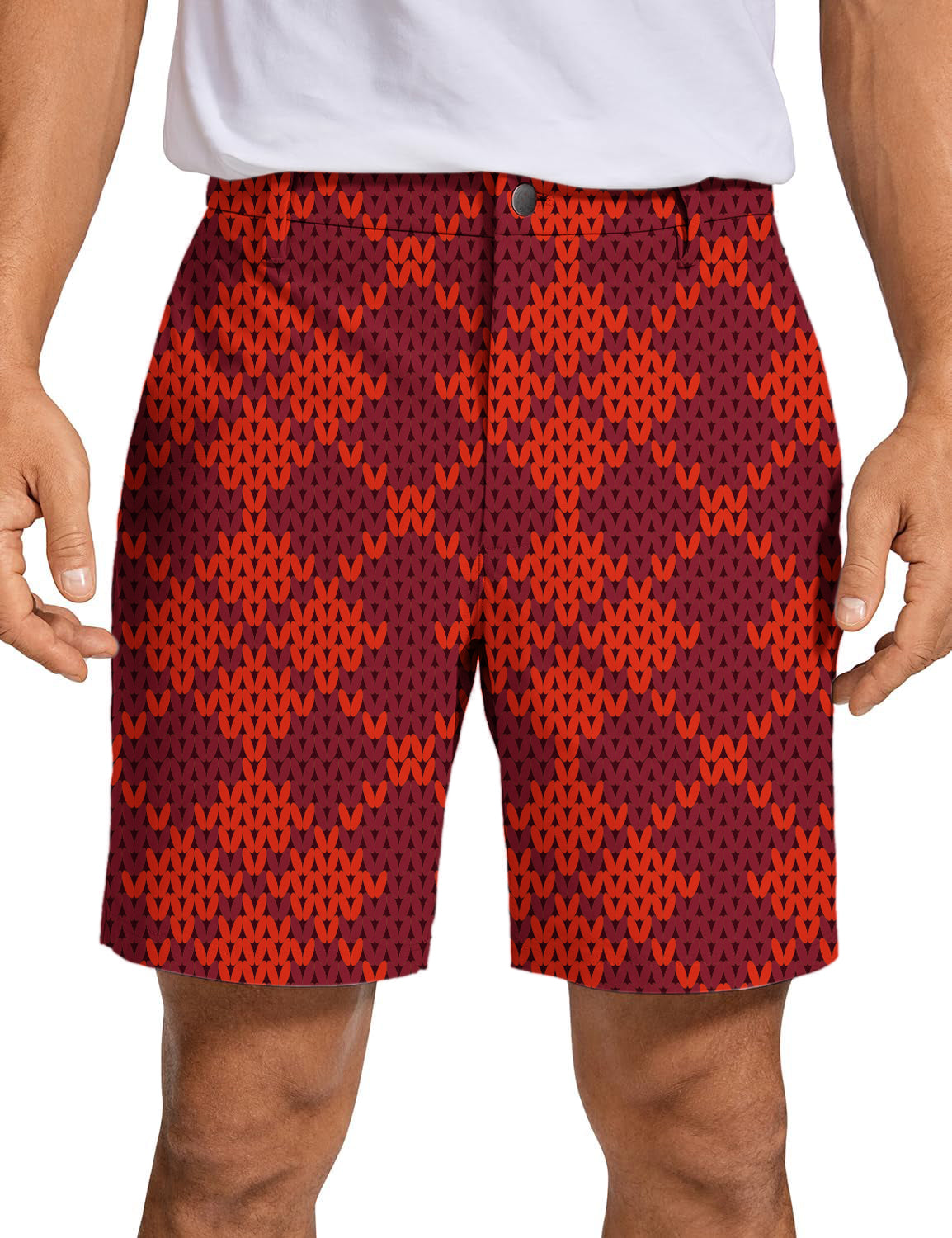Men's Christmas Red Golf Shorts