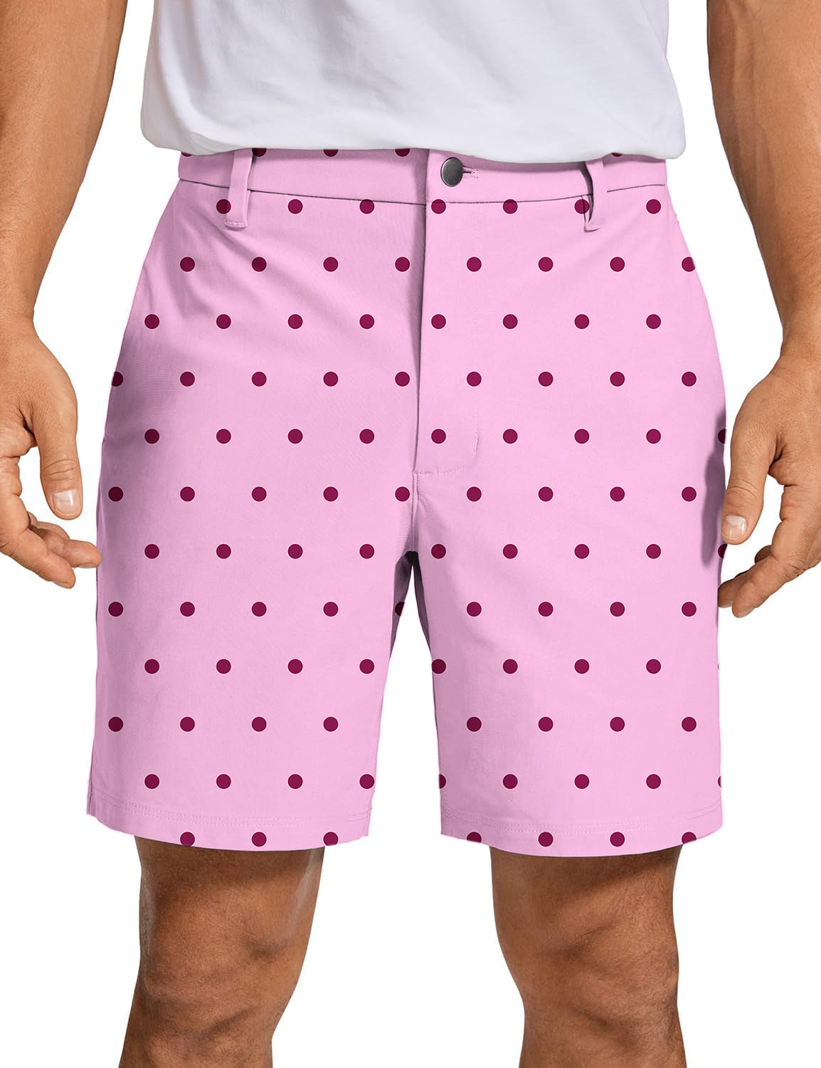 Men's Pink Polka Dots Golf Shorts