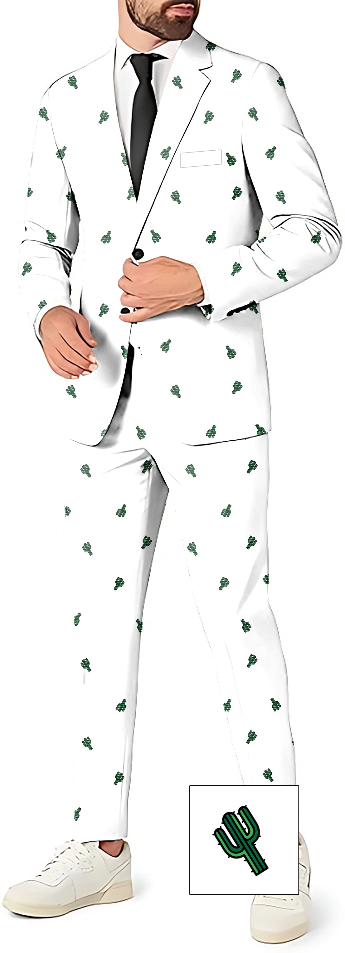 Cactus Custom The Background Color Men's Party Costumes-Theme Party 2 or 3pcs Suit set-Blazer Pants & Vest
