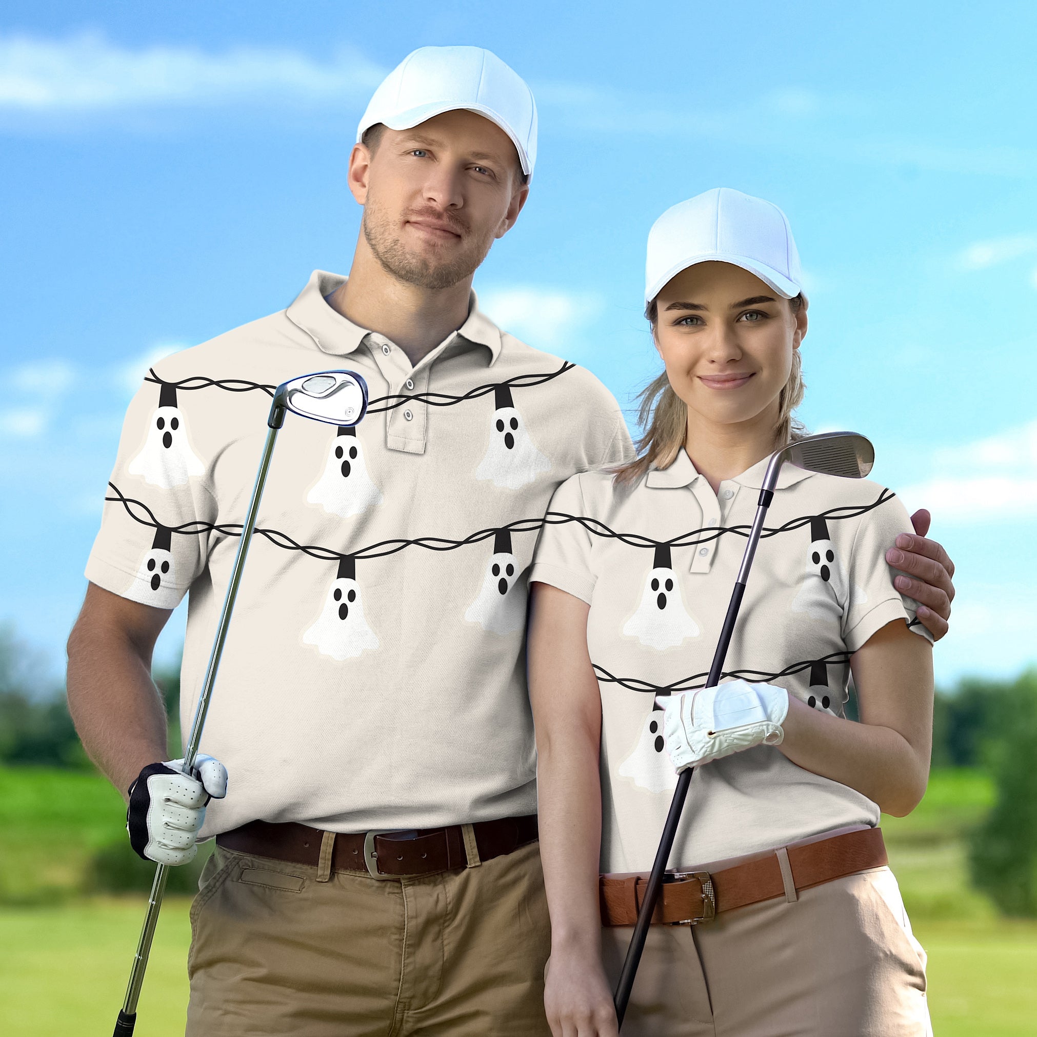Couple Halloween Ghost Light set Golf Championship Trophy tournament